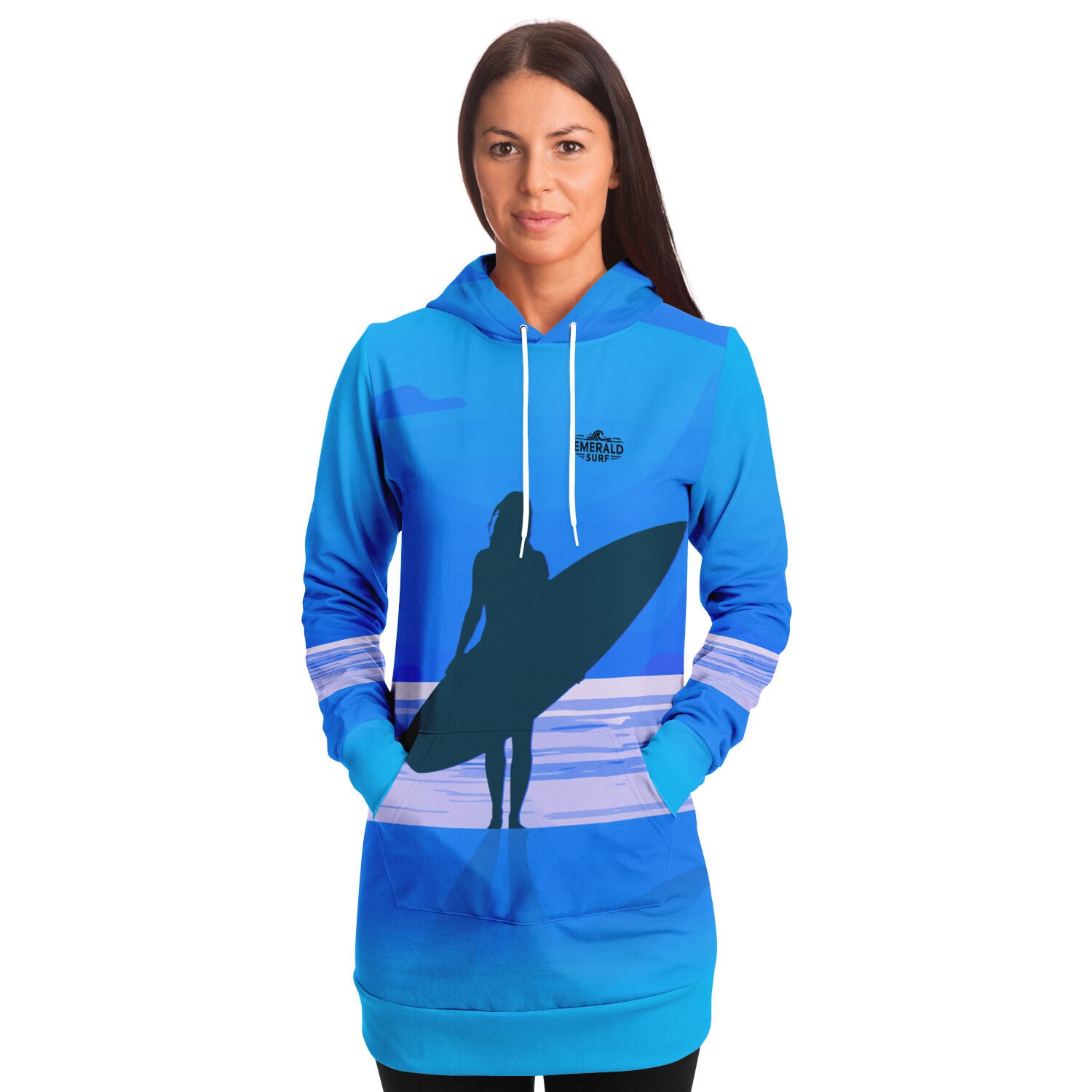 Blue Surf Longline Hoodie