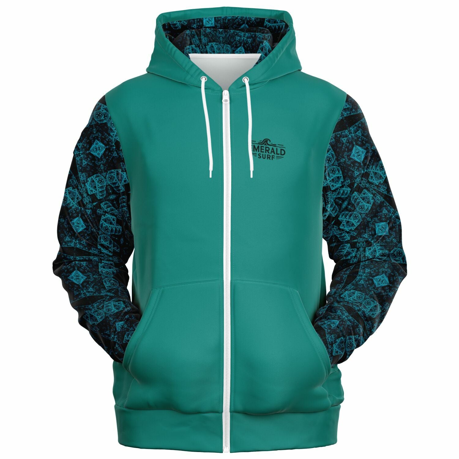 Surfer's Wave Premium Zip-Up Hoodie with High Definition Printing