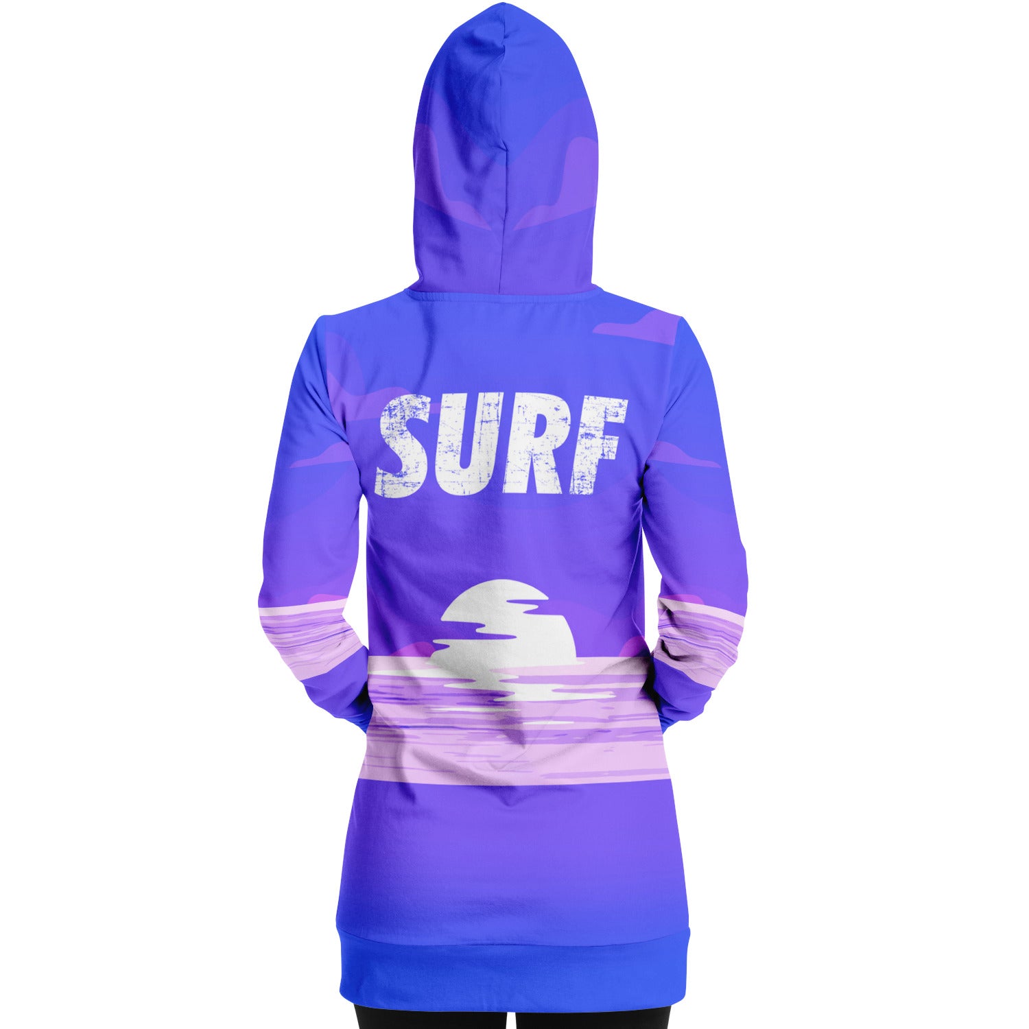 Purple longline surf hoodie