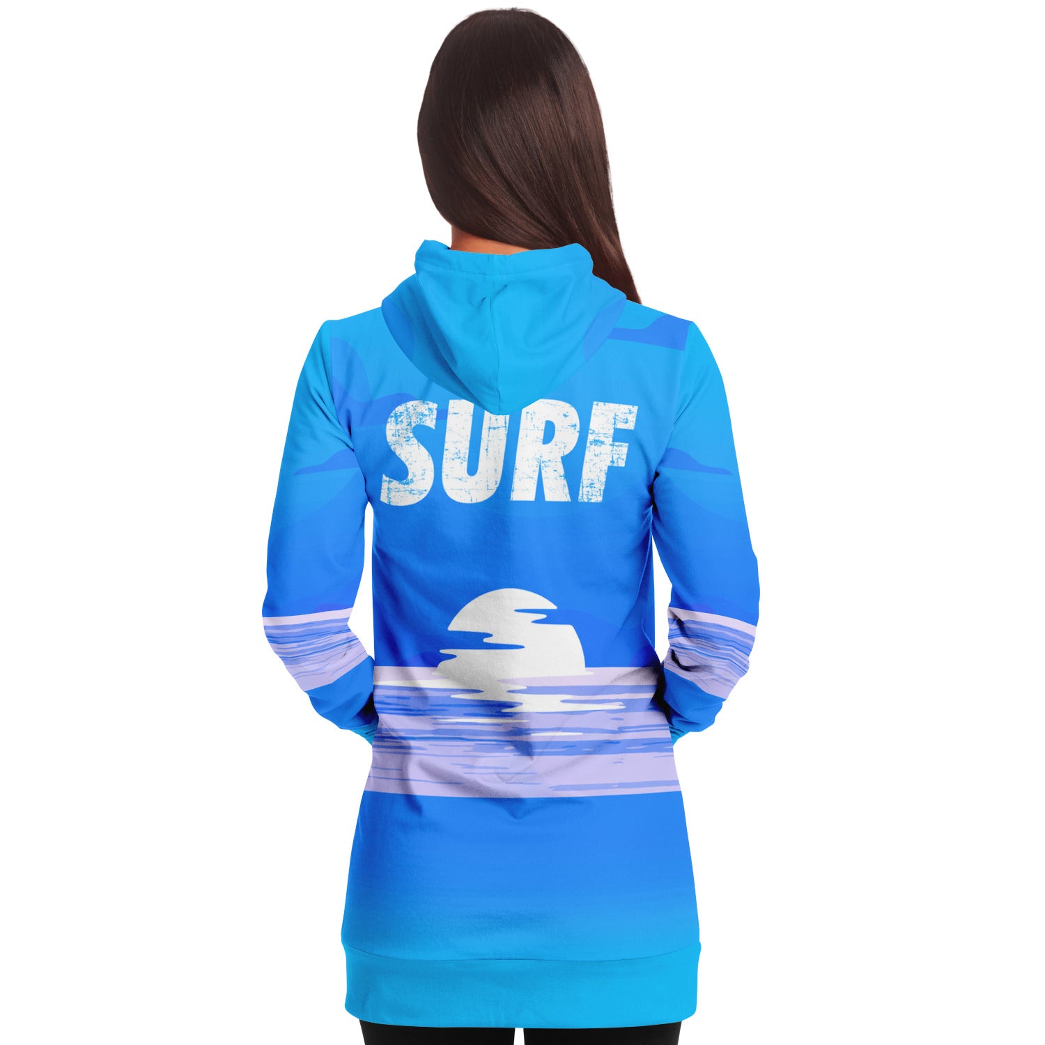 Blue Surf Longline Hoodie