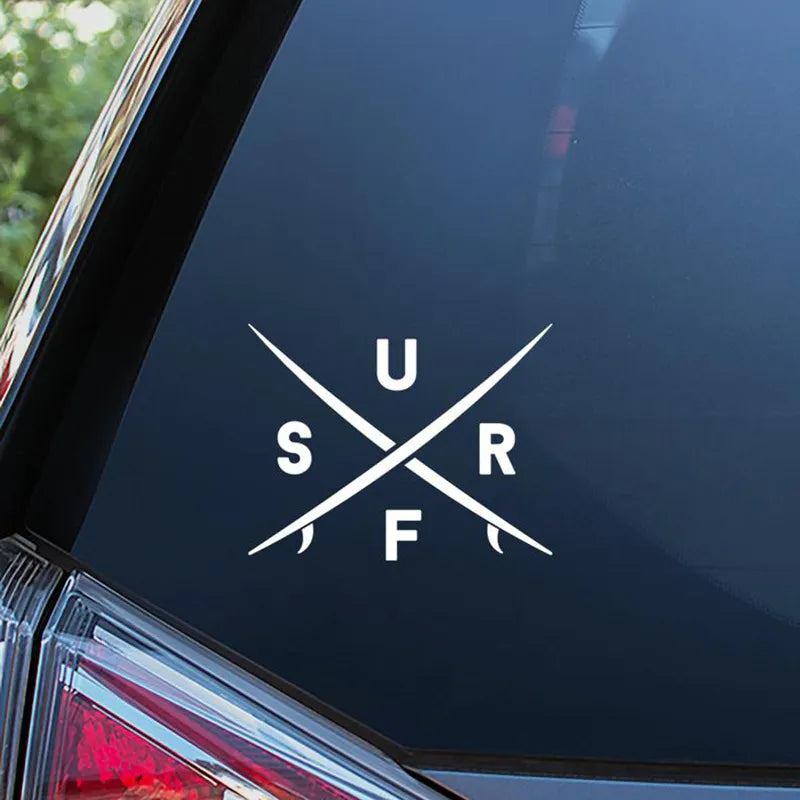 Cool Black/White Surf Sticker Creative