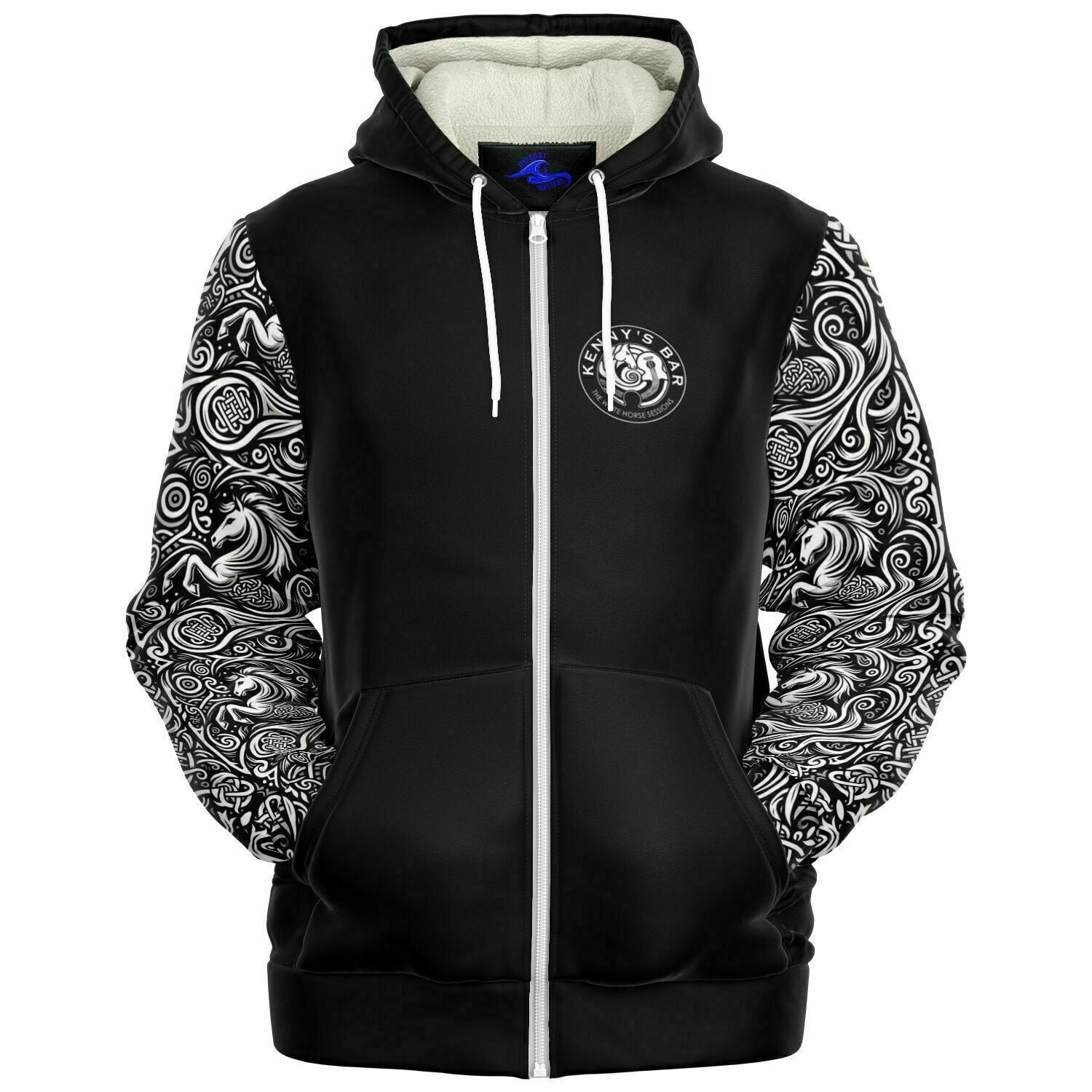 white horse micro fleece hoodie