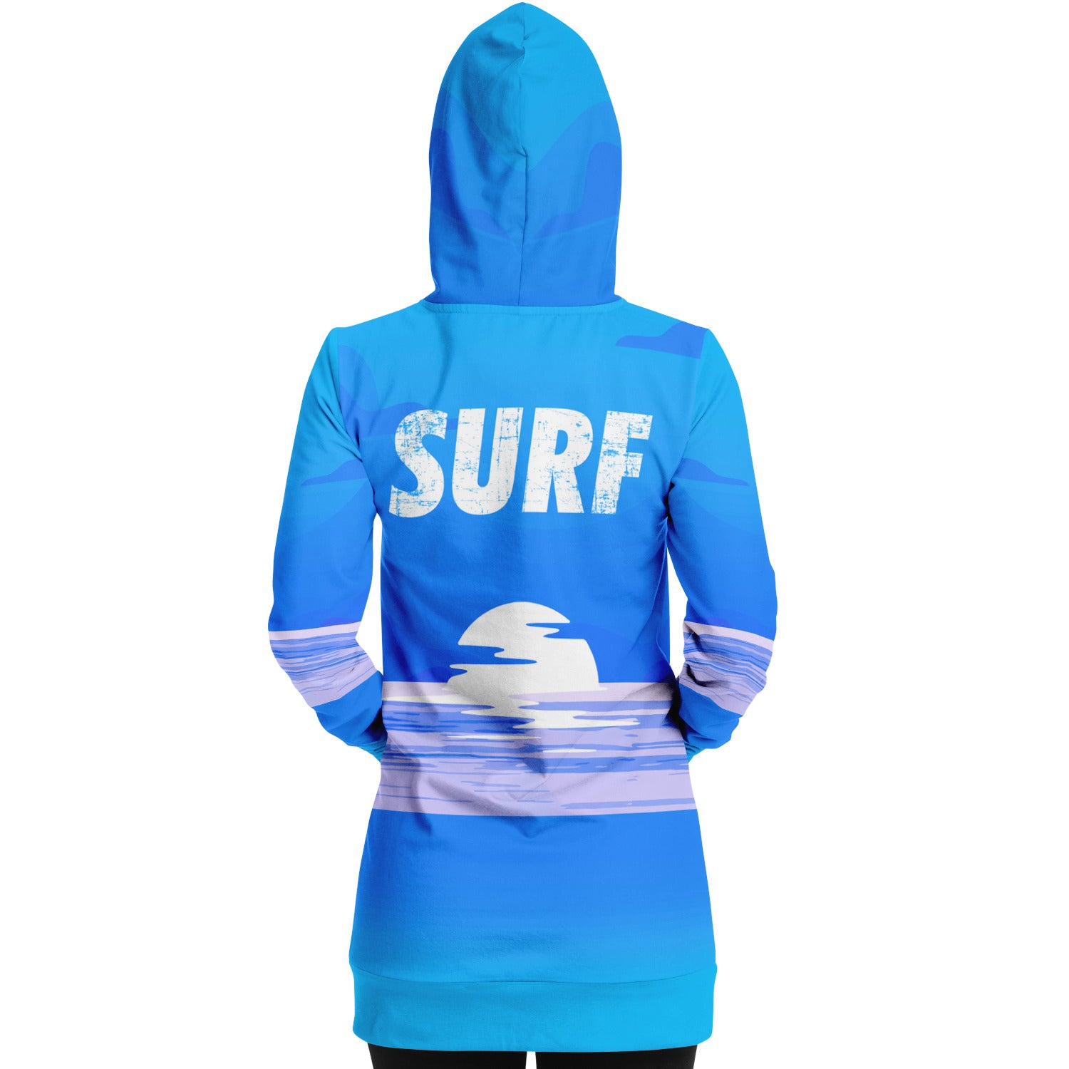 Blue Surf Longline Hoodie