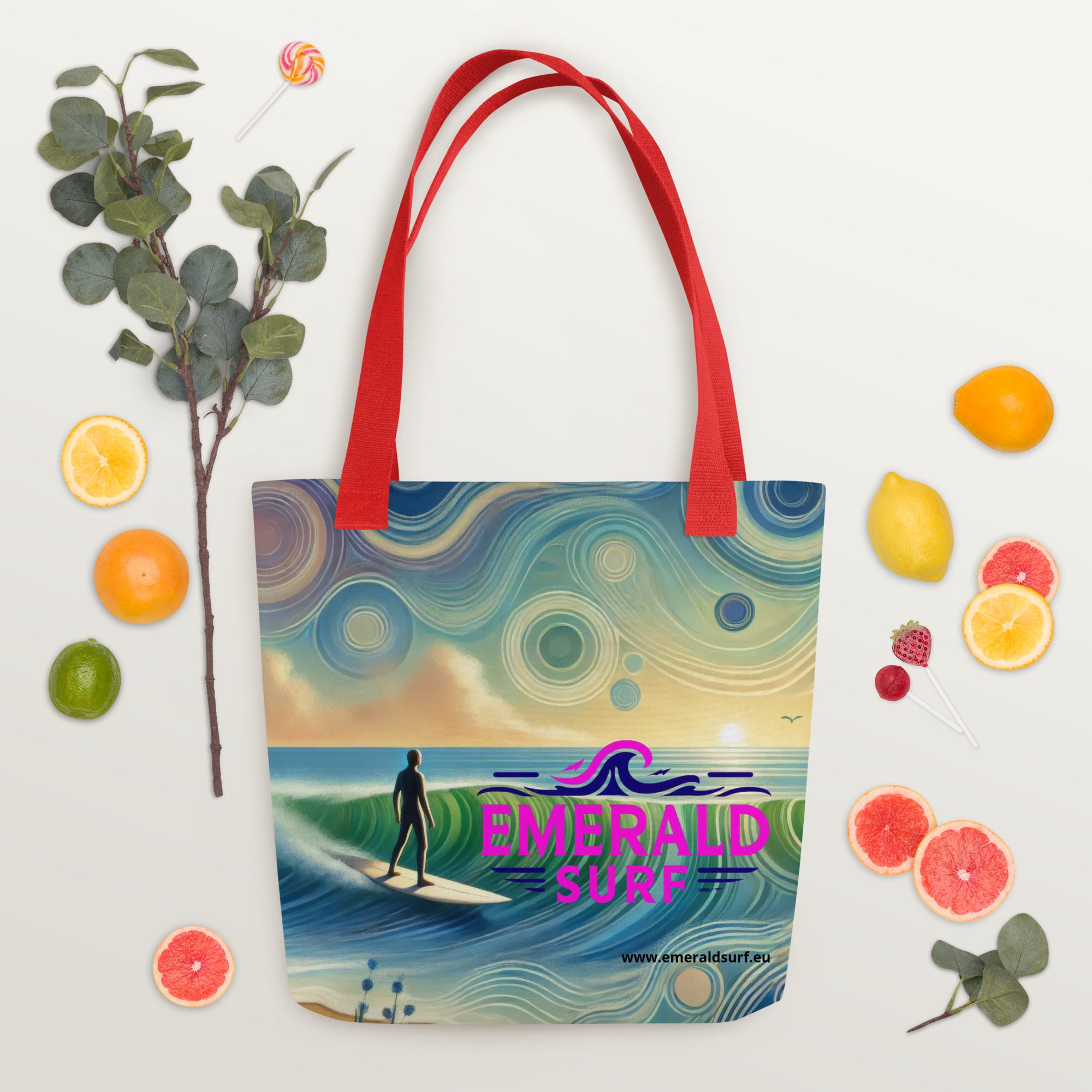 Emerald Surf Tote bag