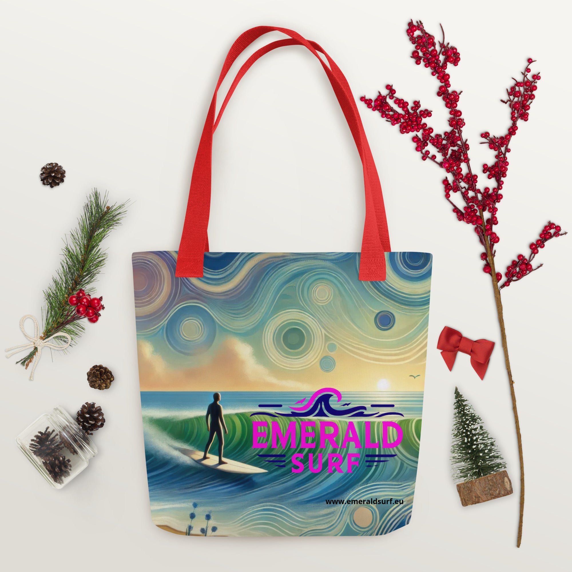 Emerald Surf Tote bag