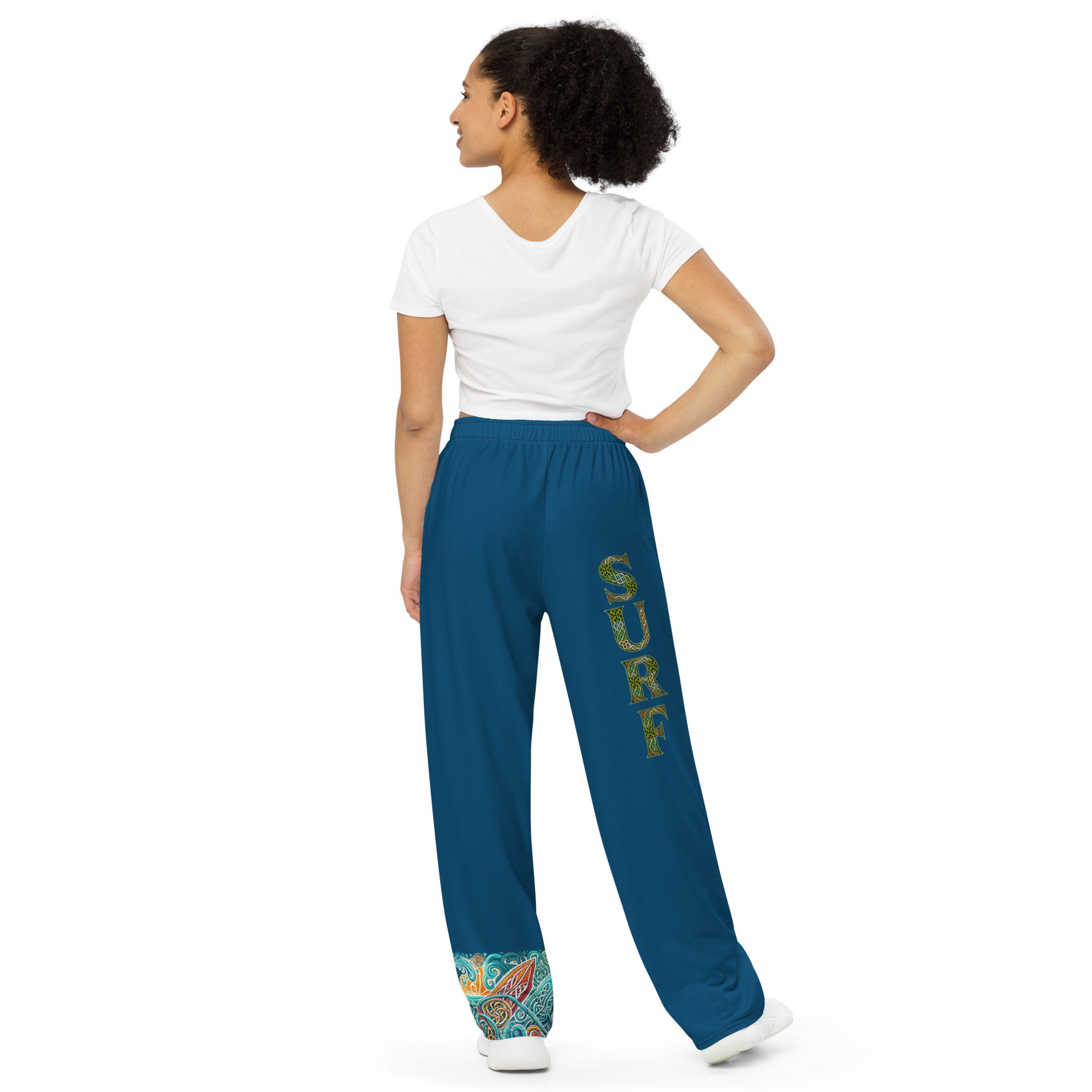 Emerald Surf unisex wide-leg pants