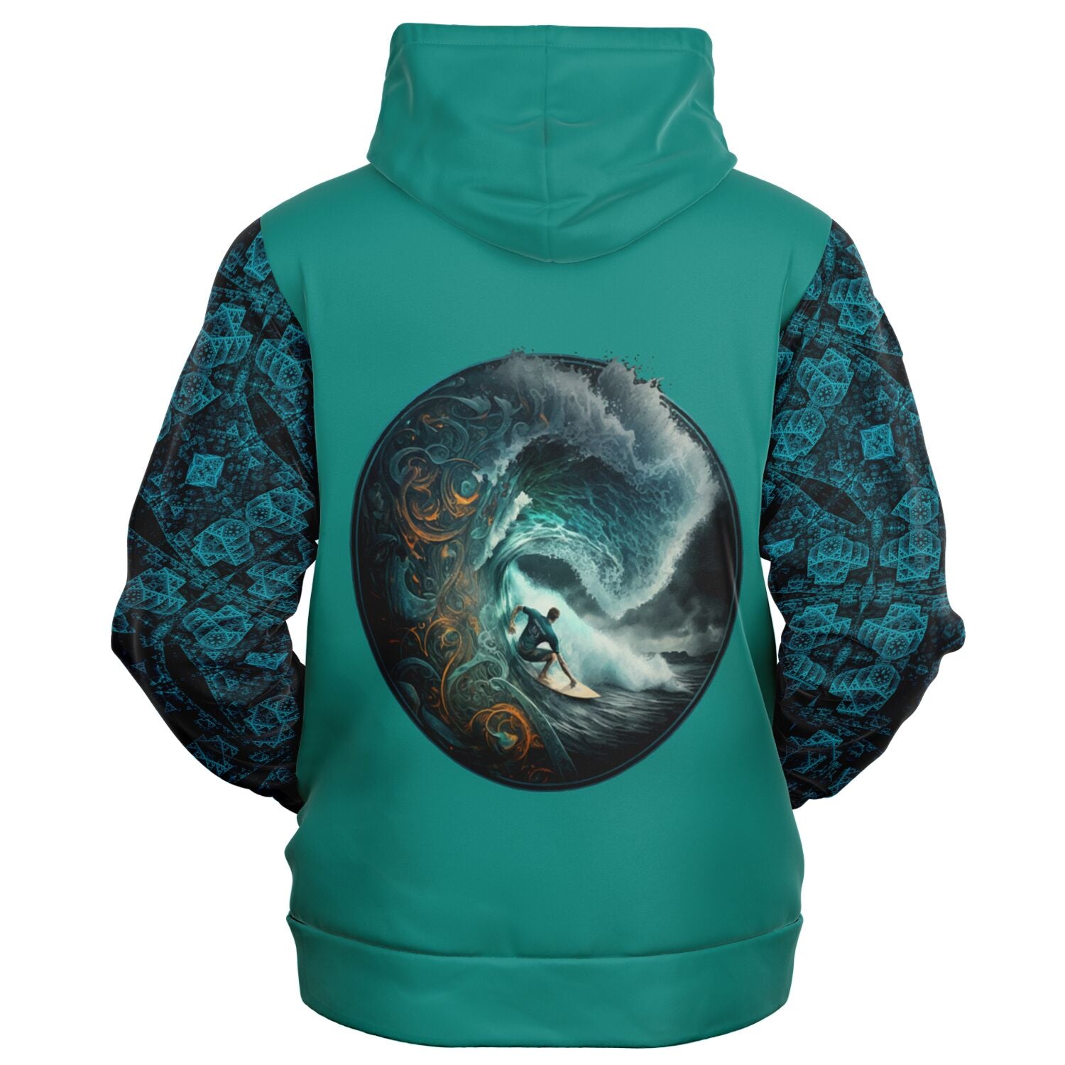 Surfer's Wave Premium Zip-Up Hoodie with High Definition Printing