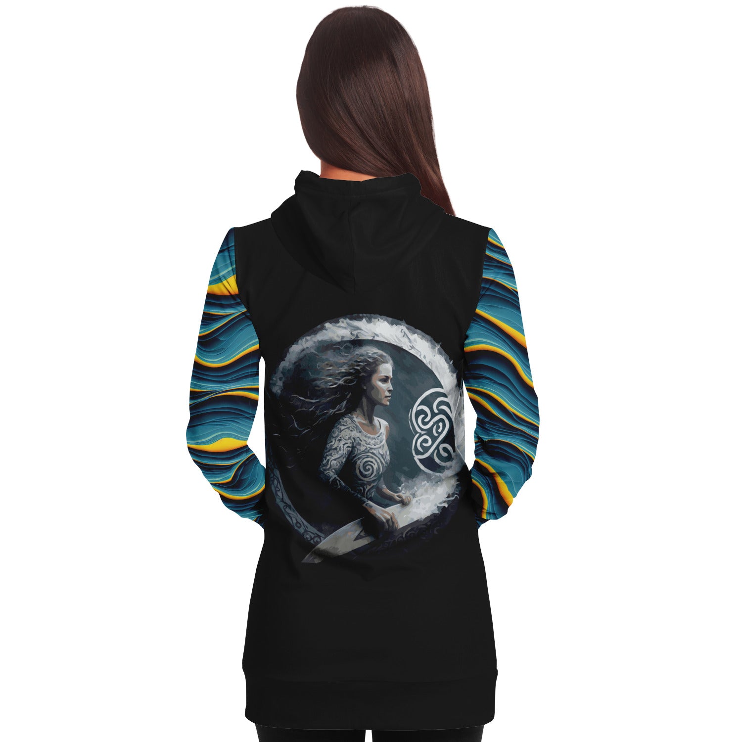 Ride the Waves in Style: Celtic Surfer Longline Hoodie