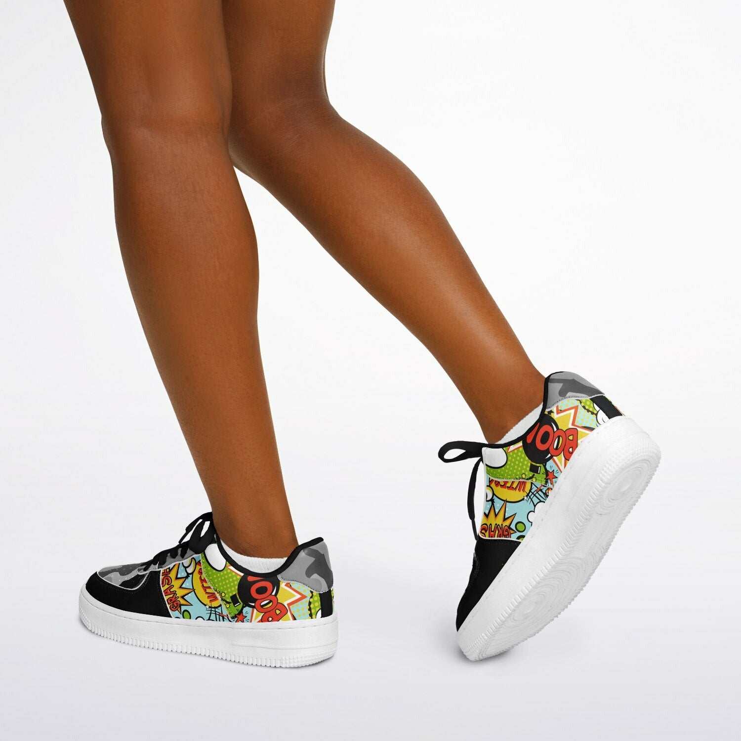 Core Low Shoes cartoon and camo design womens