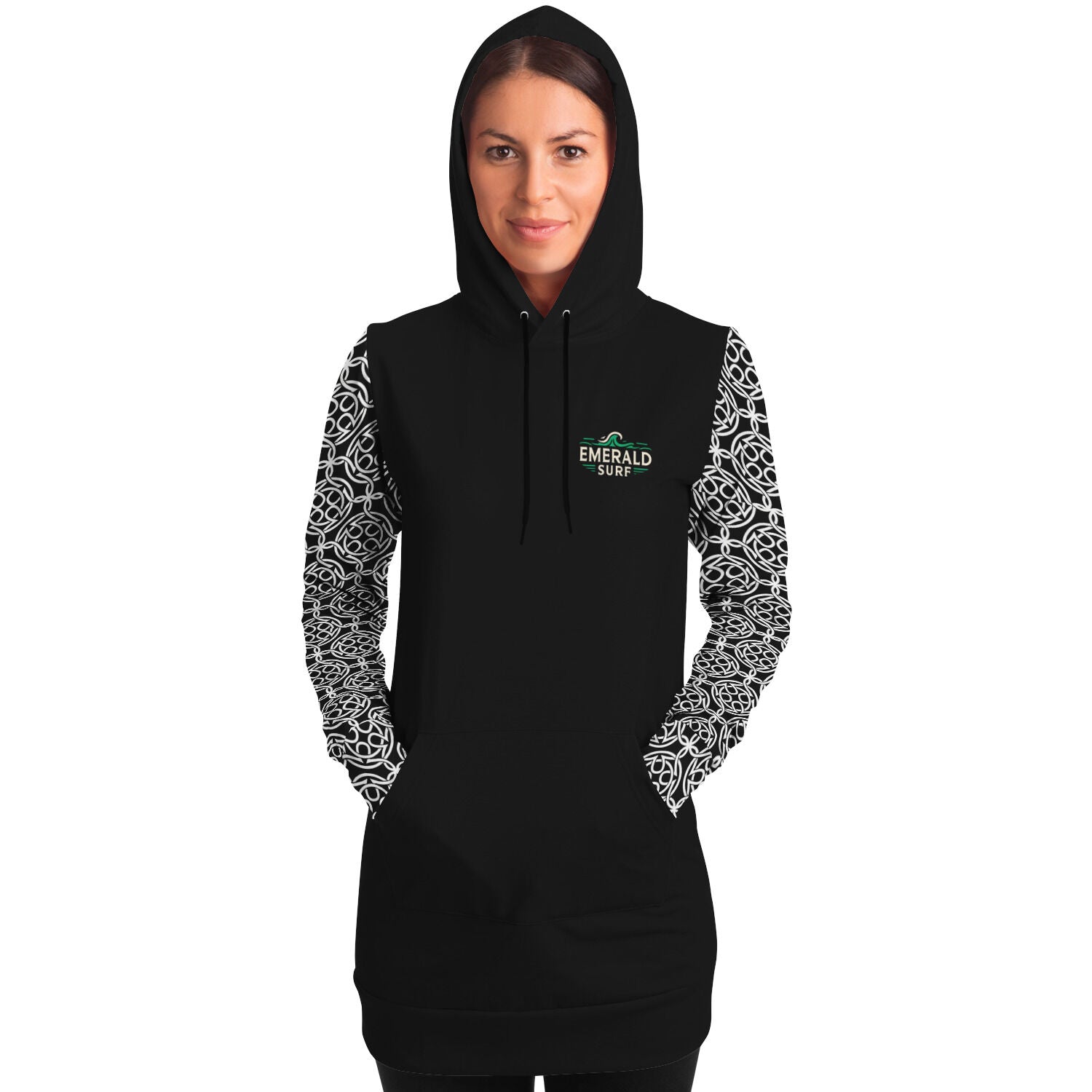 Longline Emerald Surf Yoga Inspired Hoodie