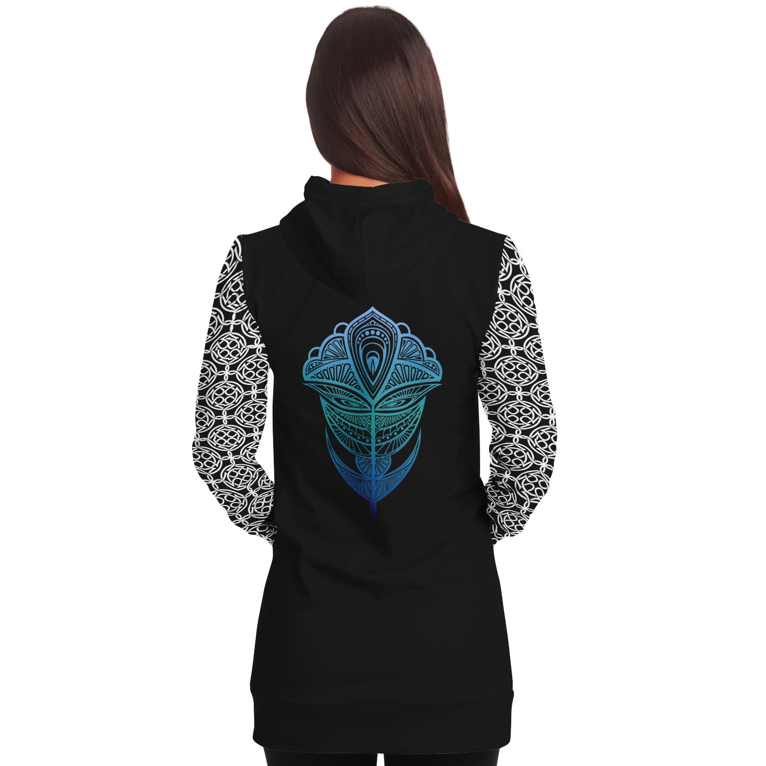 Longline Emerald Surf Yoga Inspired Hoodie