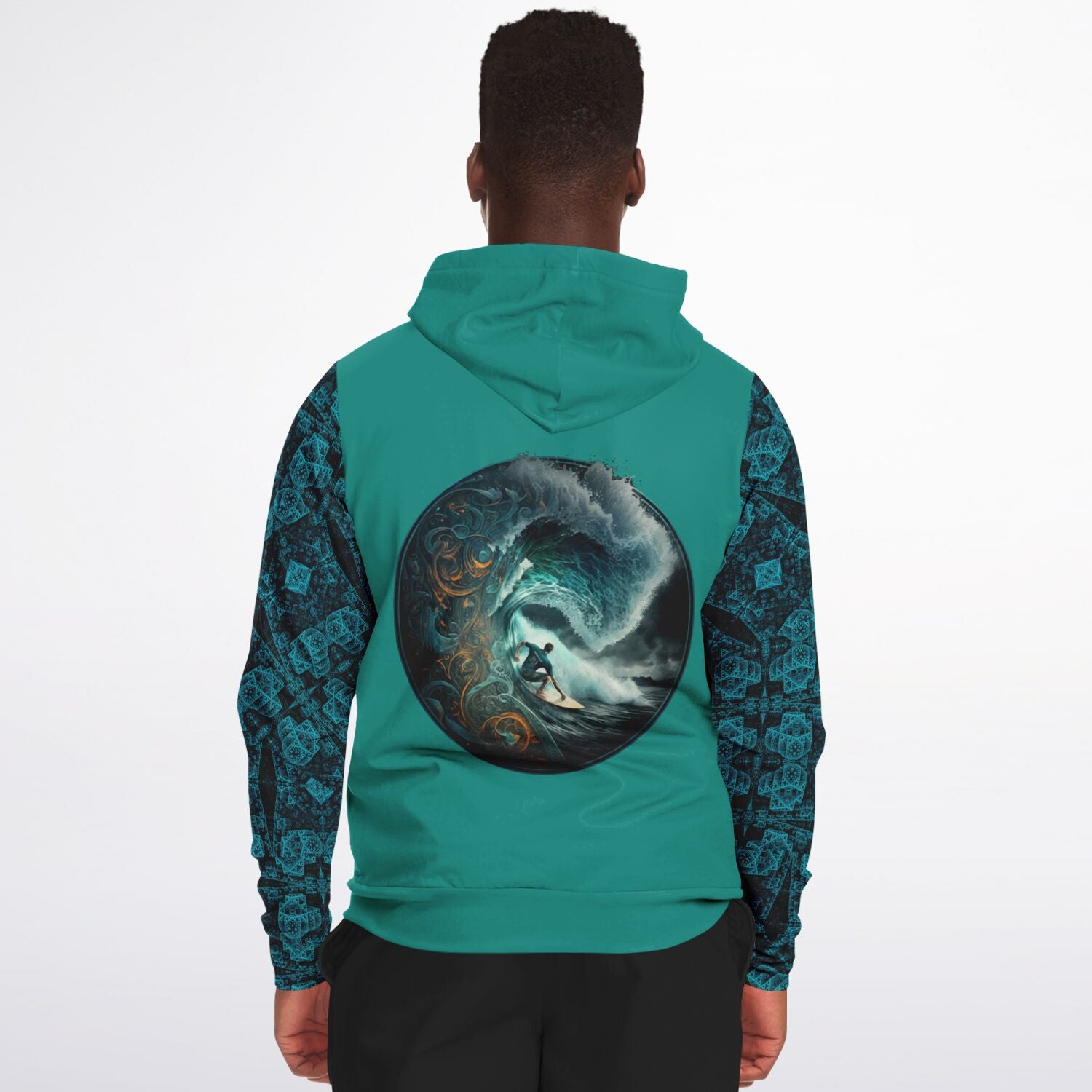 Surfer's Wave Premium Zip-Up Hoodie with High Definition Printing