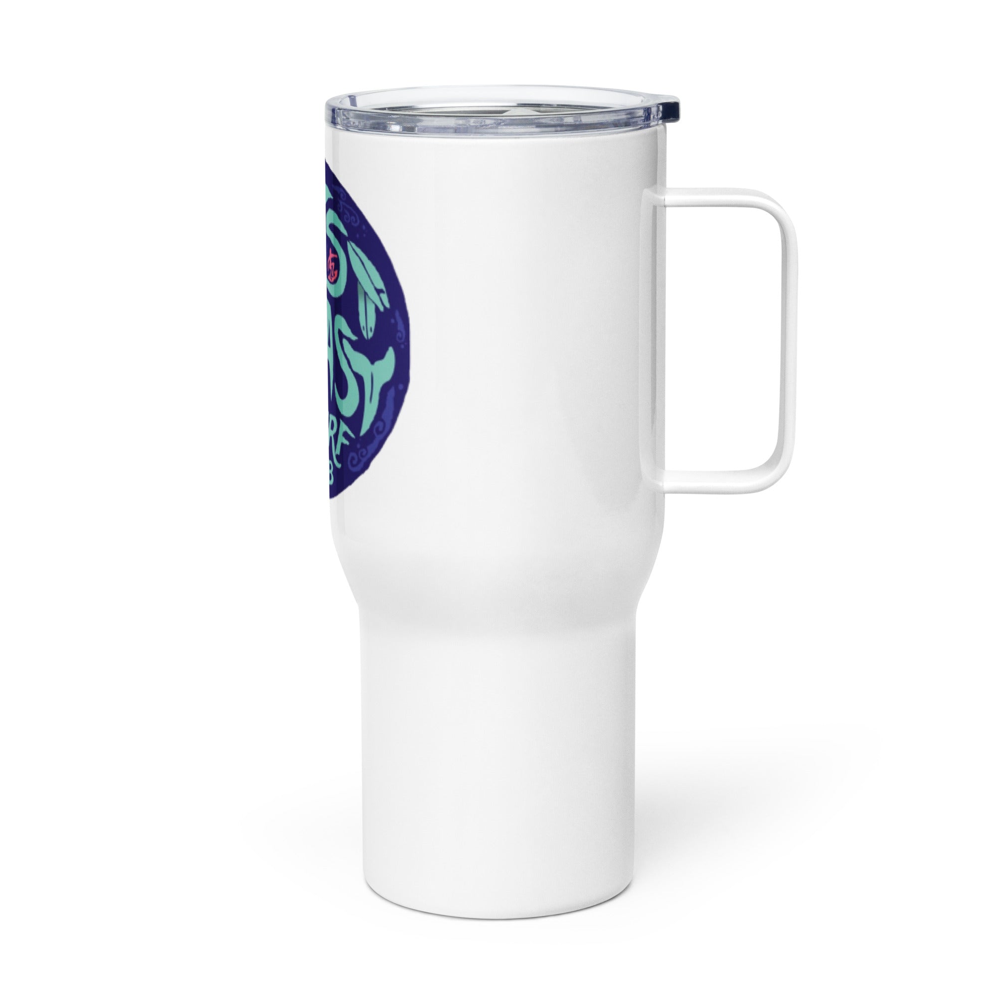 Travel mug with a handle