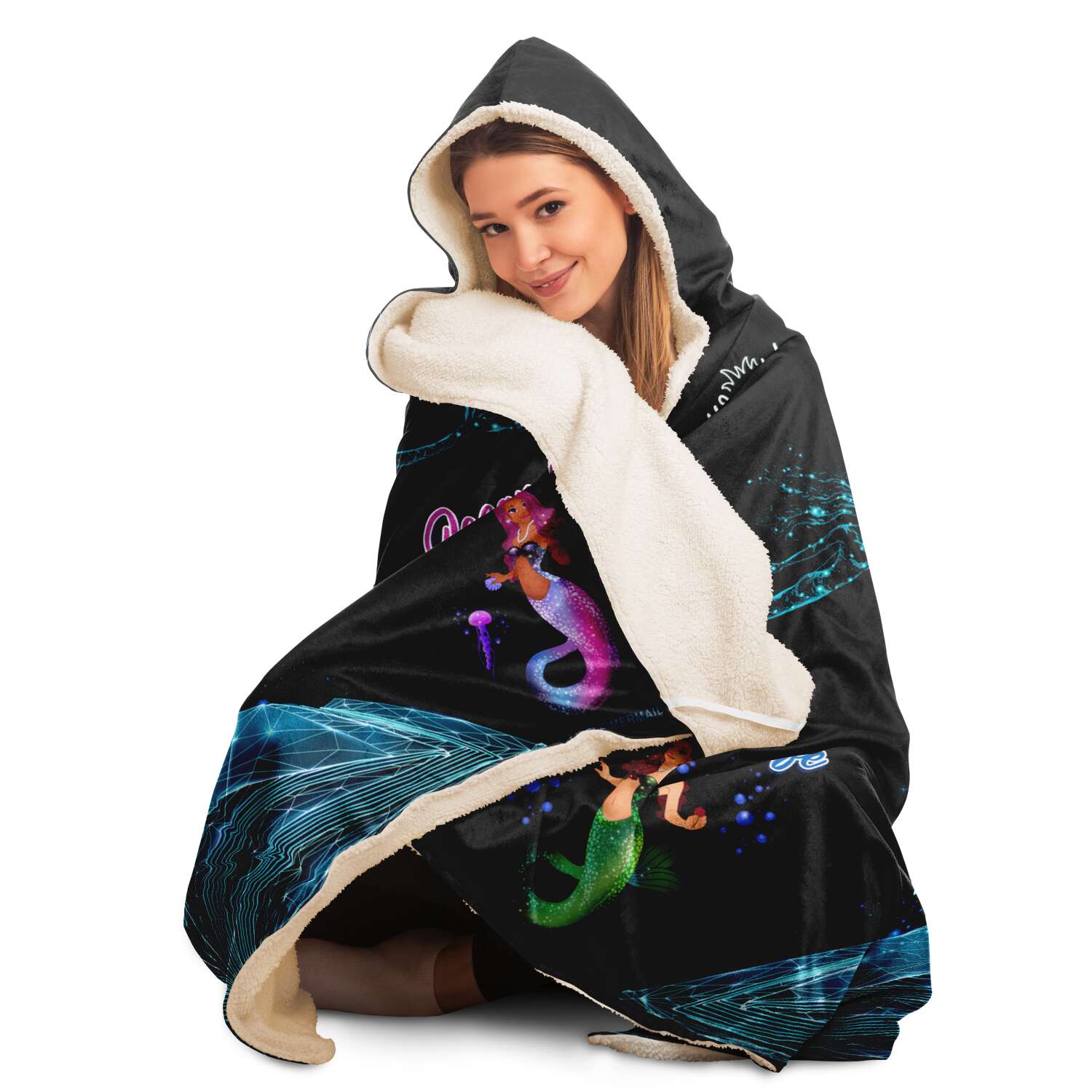 Mermaid hooded blanket