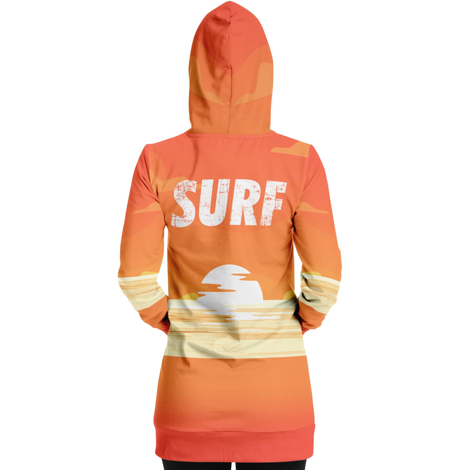 Orange longline surf hoodie