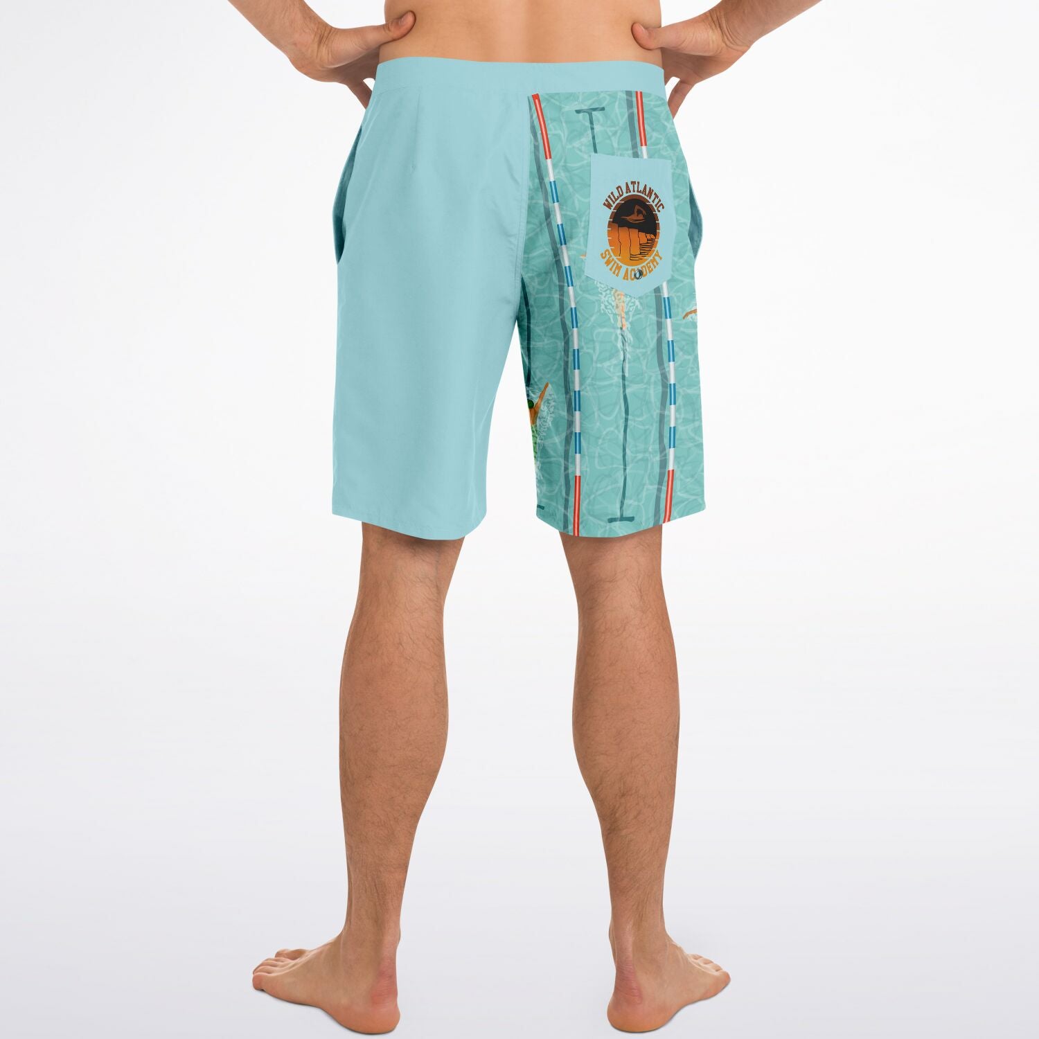 swim academy board shorts light blue