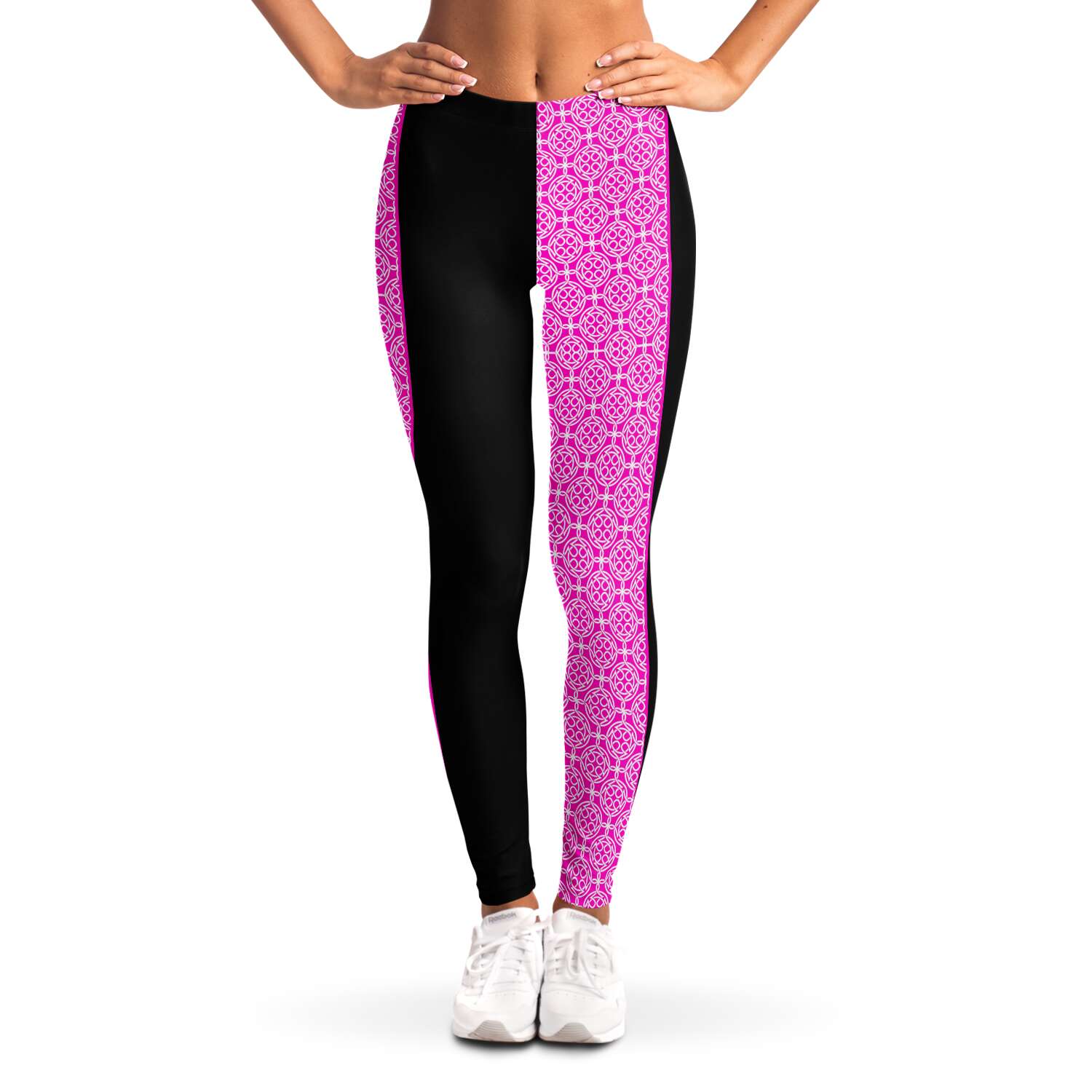 Pink Celtic & Black Leggings