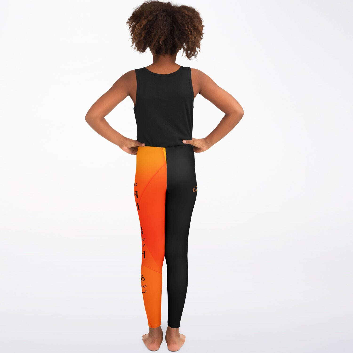 kids leggings black & orange