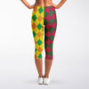 Pink & Yellow Diamonds Capri Leggings