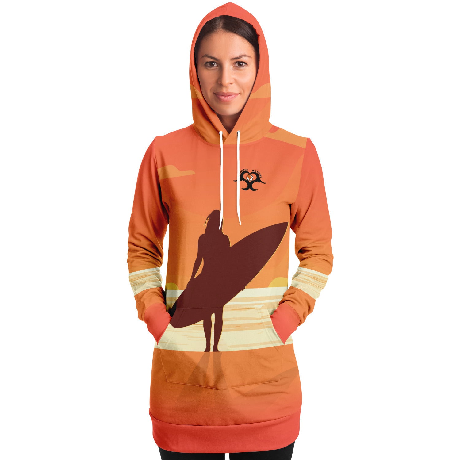 Orange longline surf hoodie