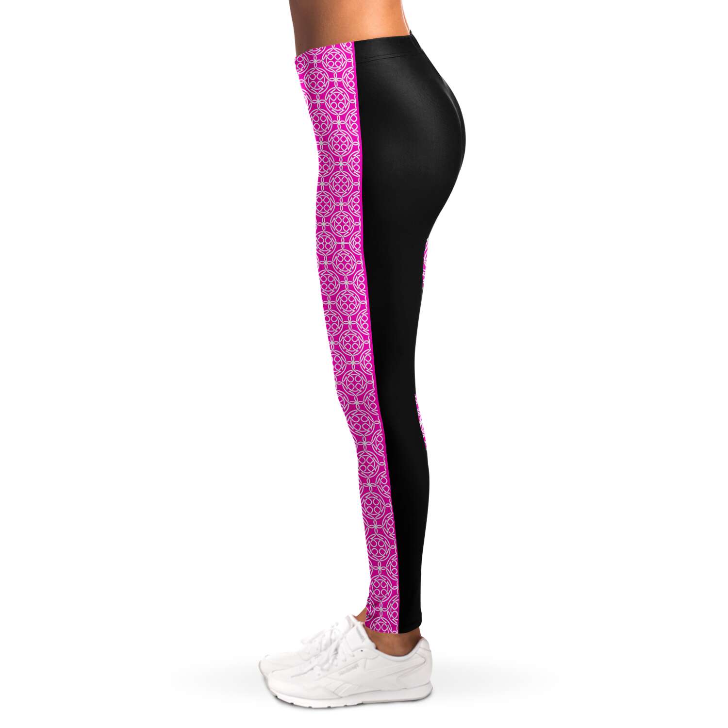 Pink Celtic & Black Leggings