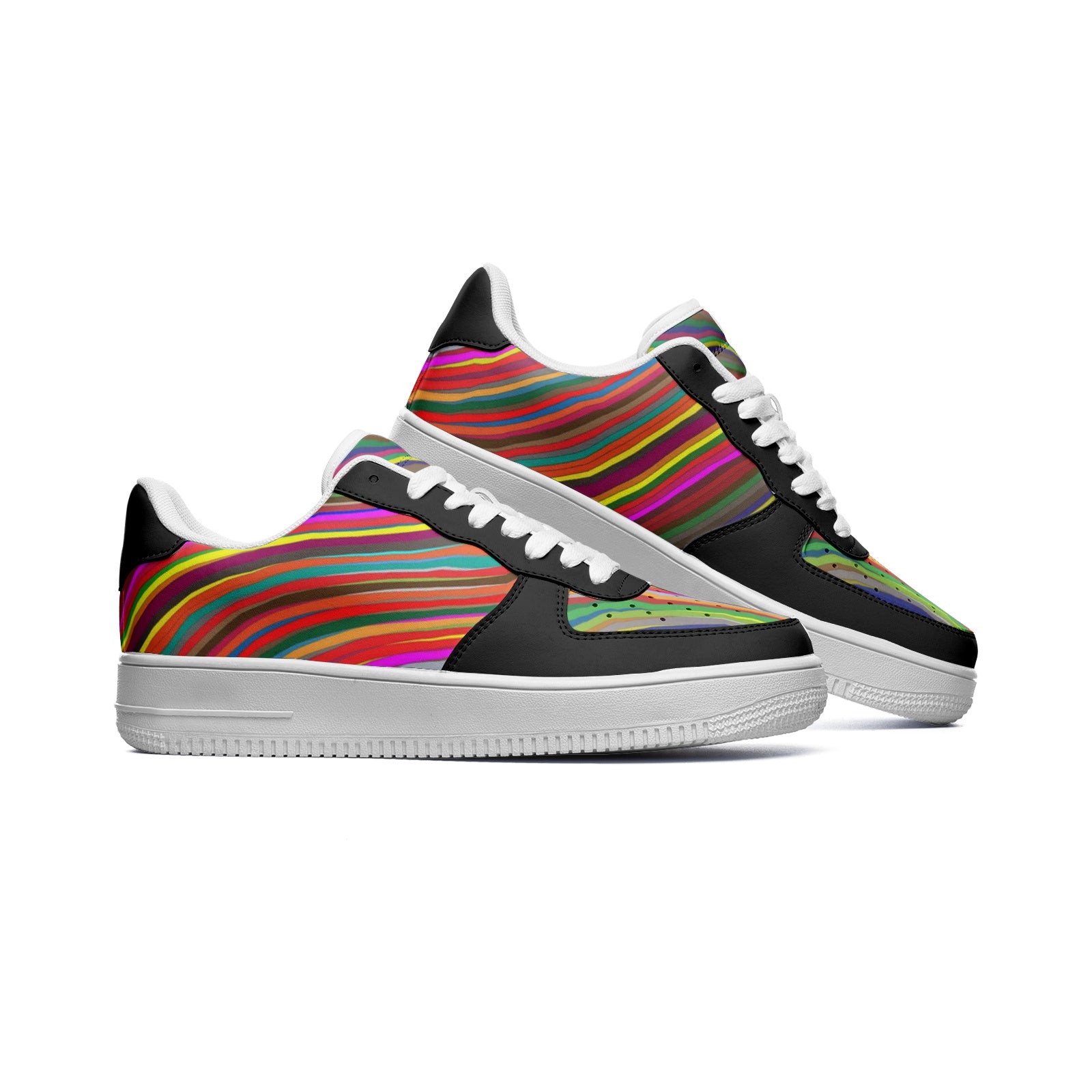 Rainbow Ladies Low Top Leather Sneakers