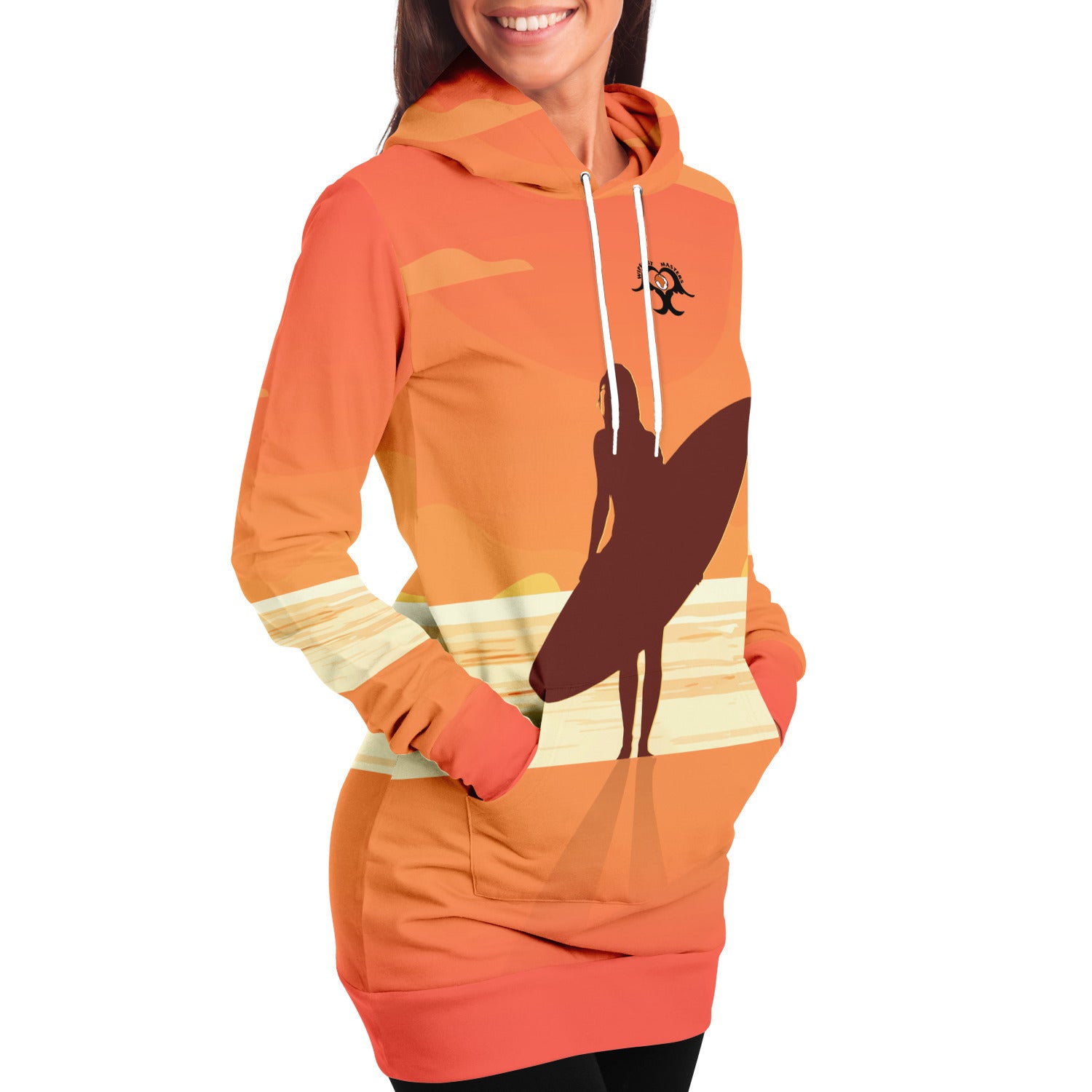 Orange longline surf hoodie