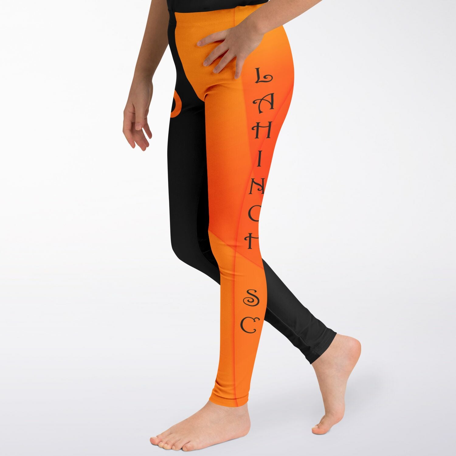 kids leggings black & orange