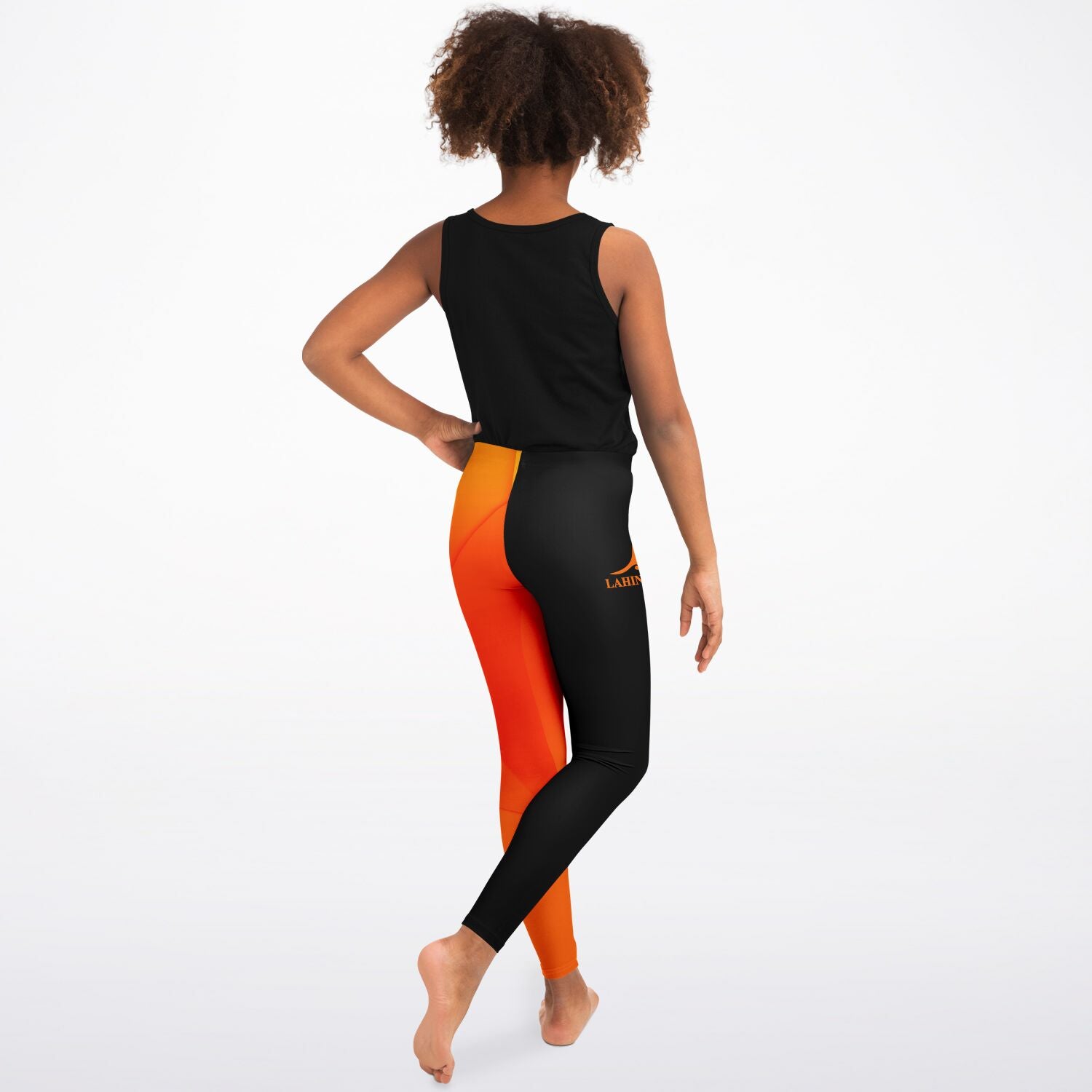 kids leggings black & orange