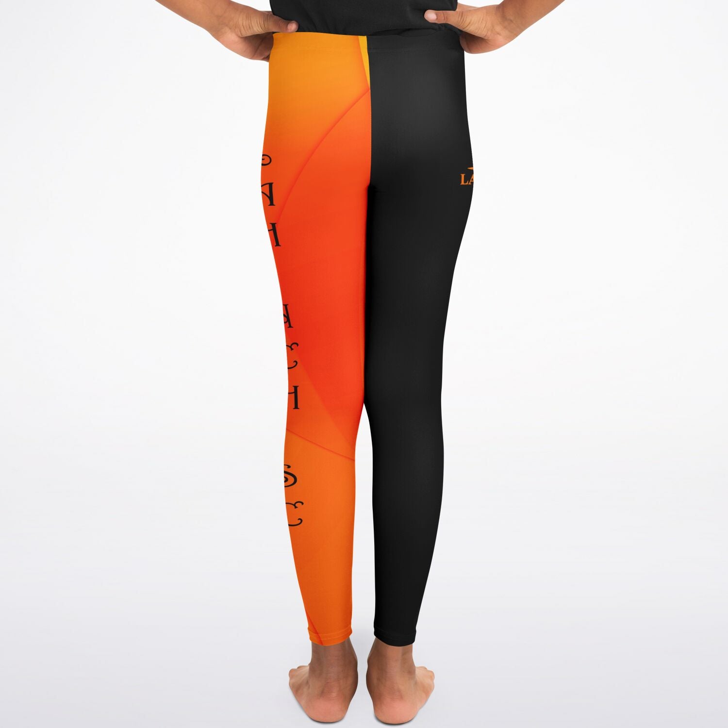 kids leggings black & orange