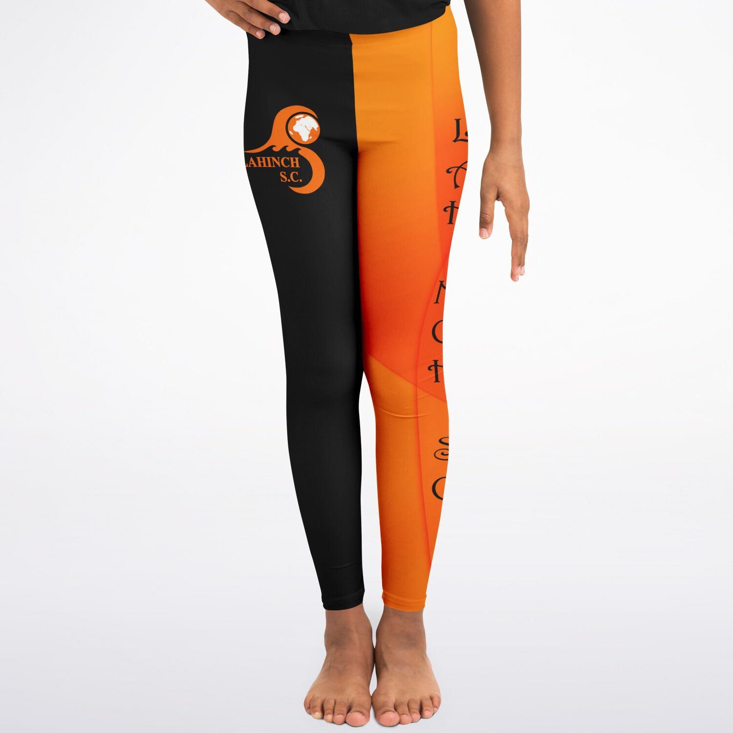 kids leggings black & orange