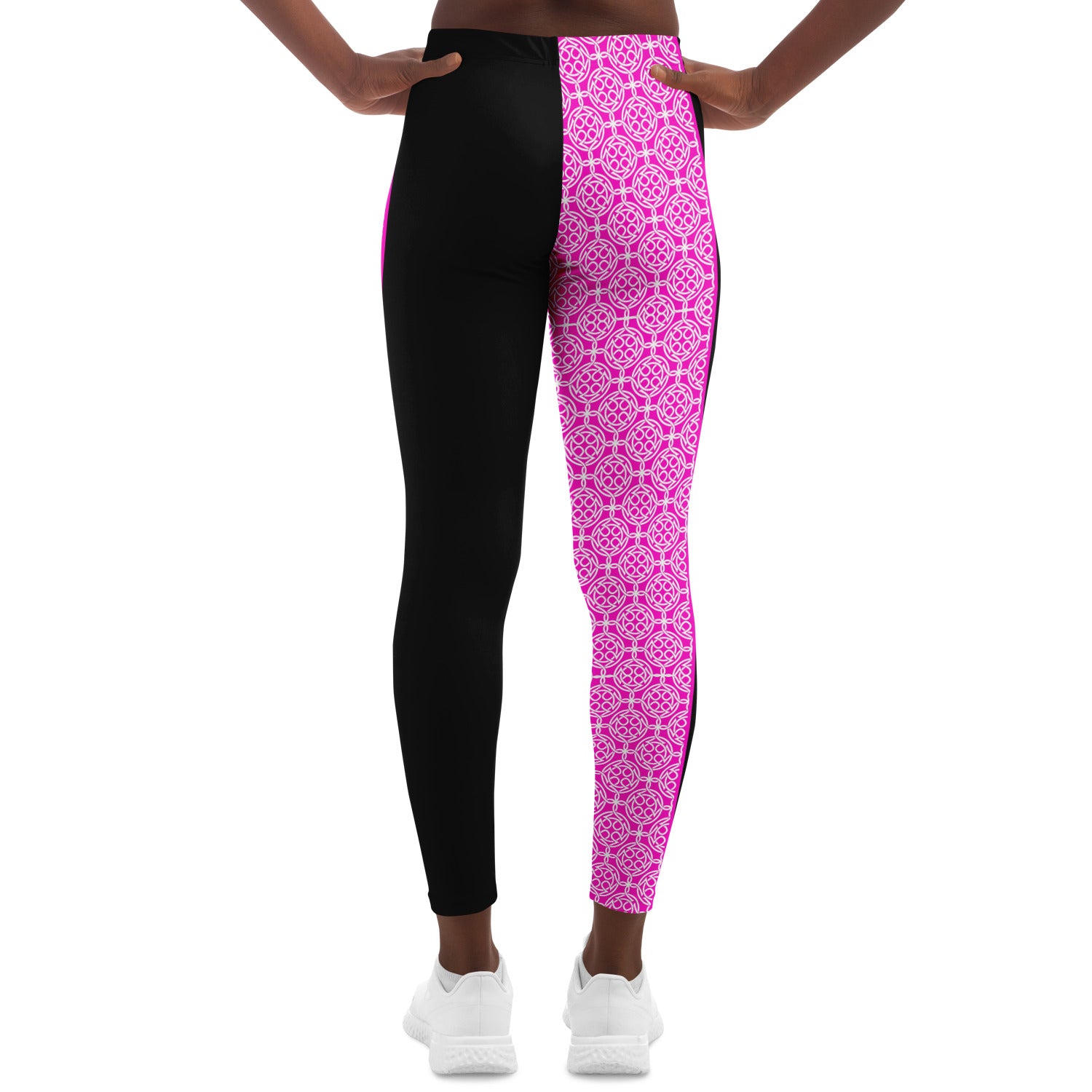 Pink Celtic & Black Leggings