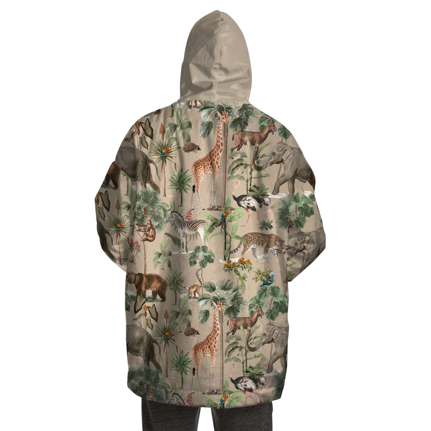 Jungle Life Snug Hoodie In Light Brown