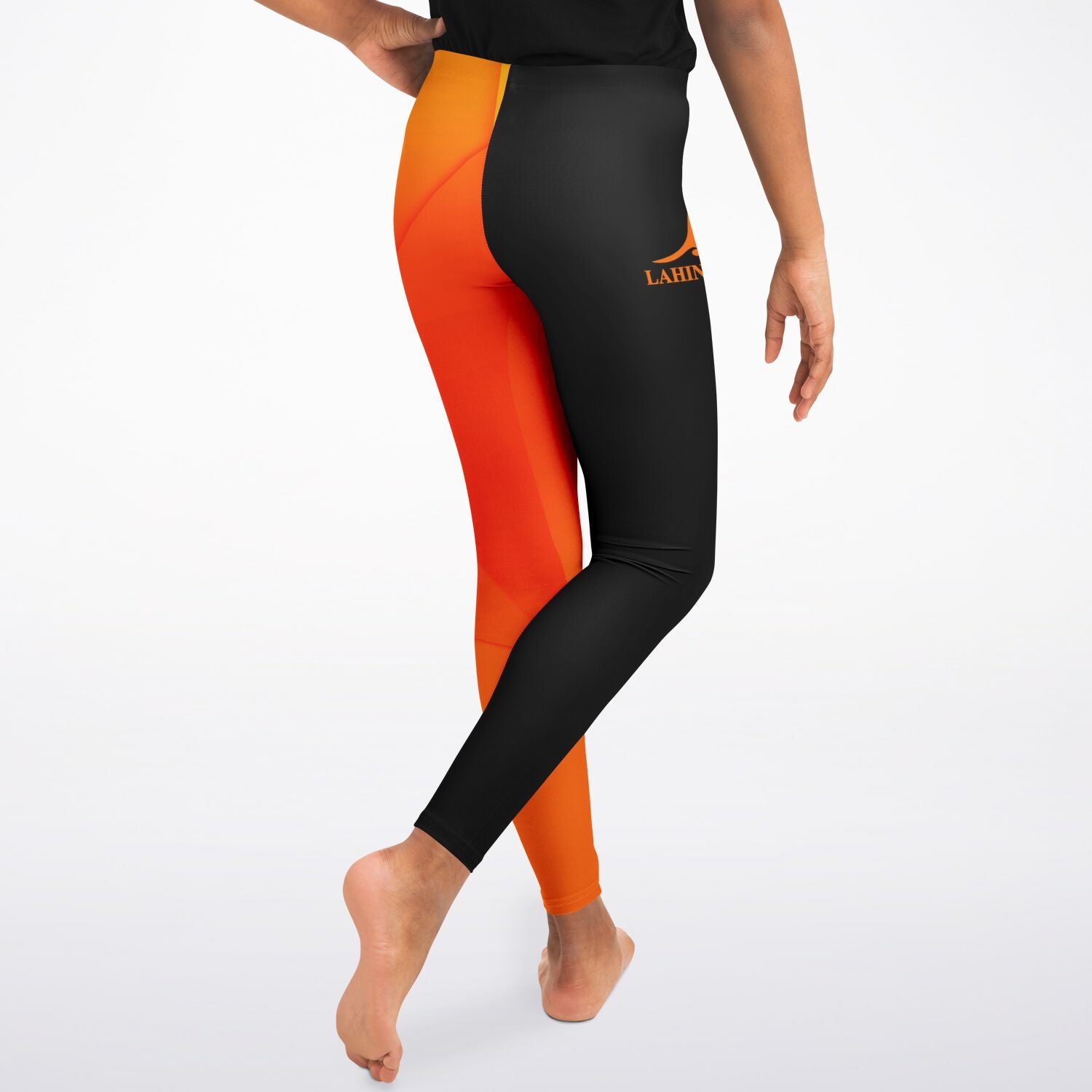 kids leggings black & orange