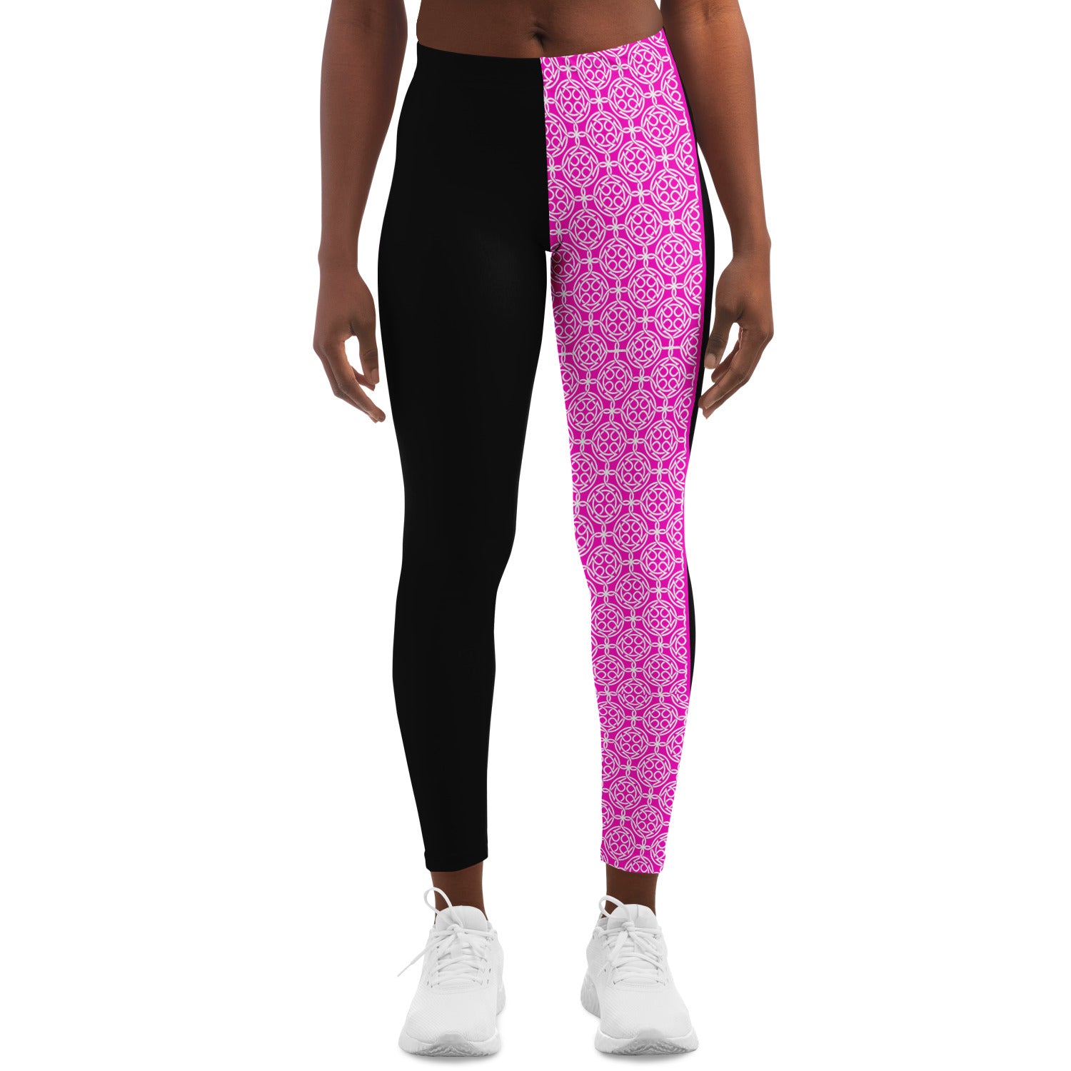 Pink Celtic & Black Leggings