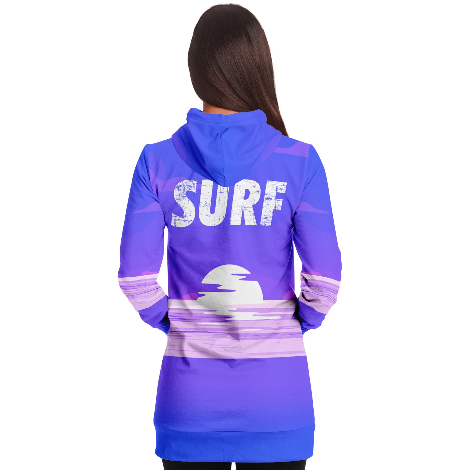 Purple longline surf hoodie