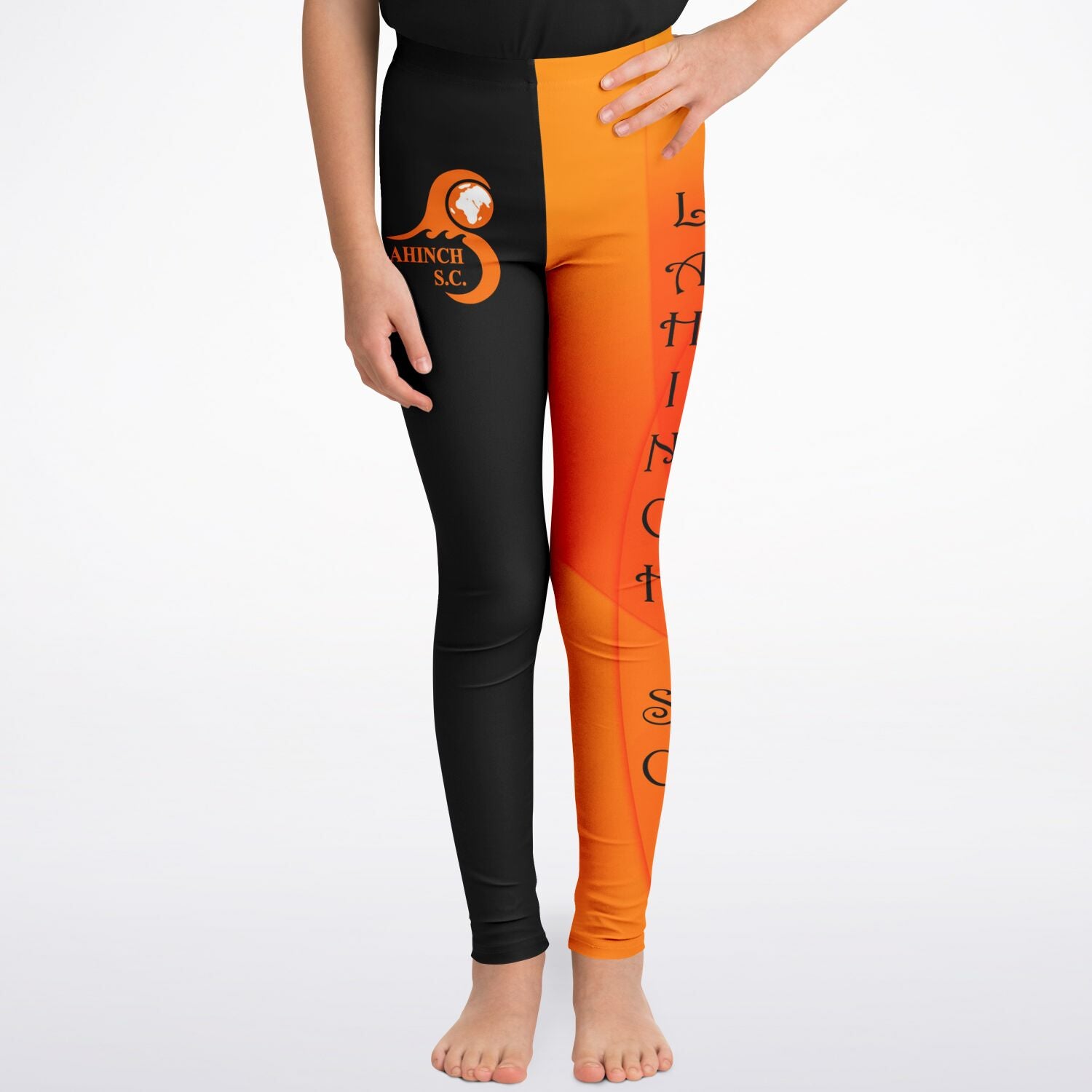 kids leggings black & orange