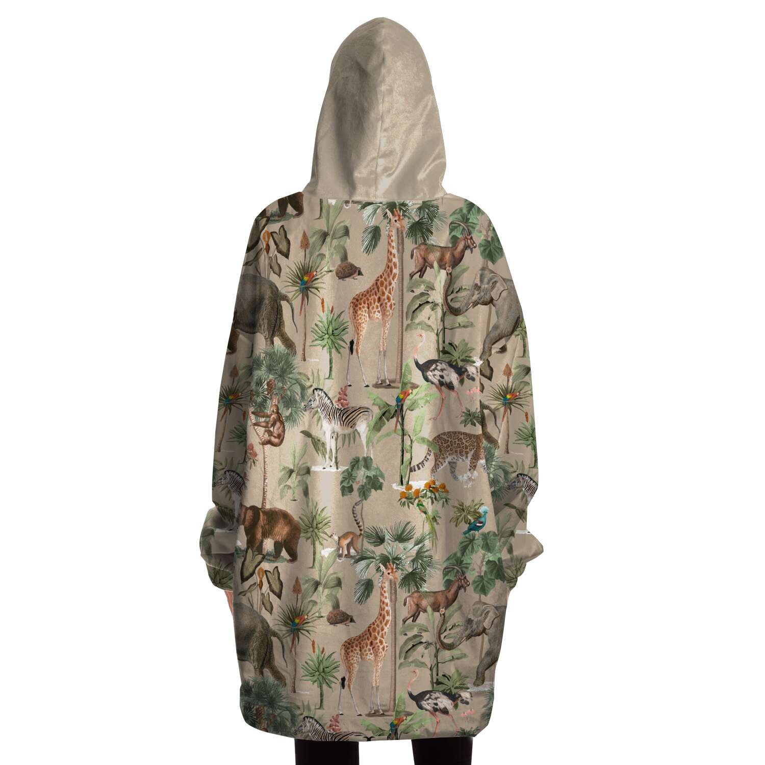 Jungle Life Snug Hoodie In Light Brown