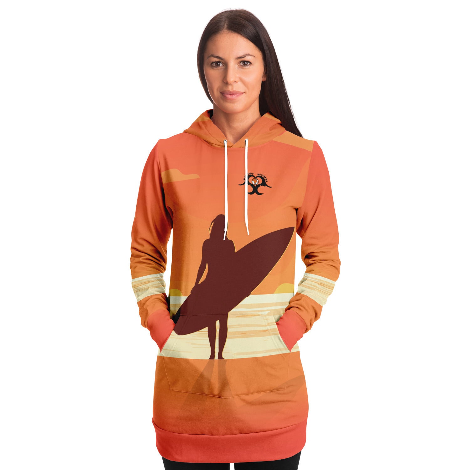 Orange longline surf hoodie