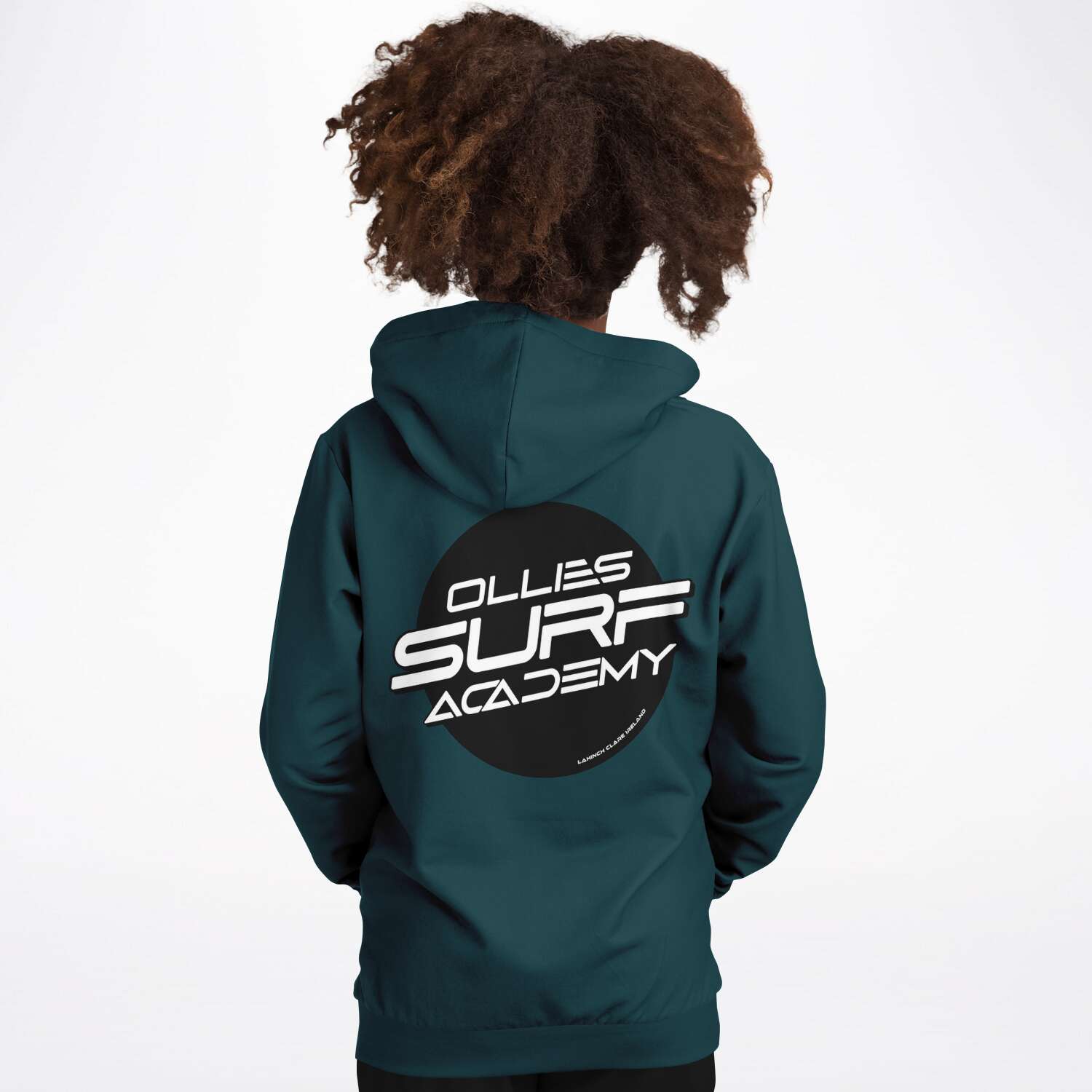 Ollie surf academy kids green hoodie