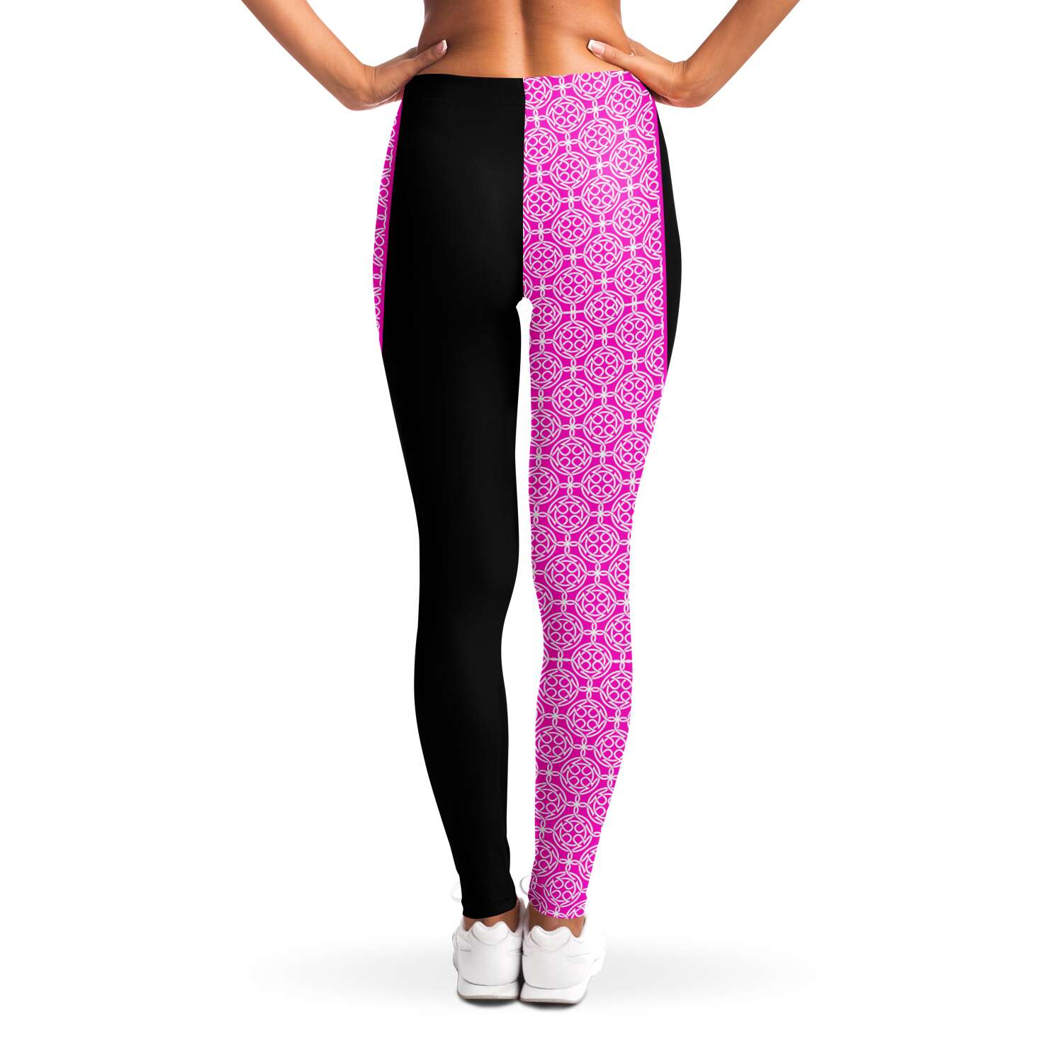 Pink Celtic & Black Leggings