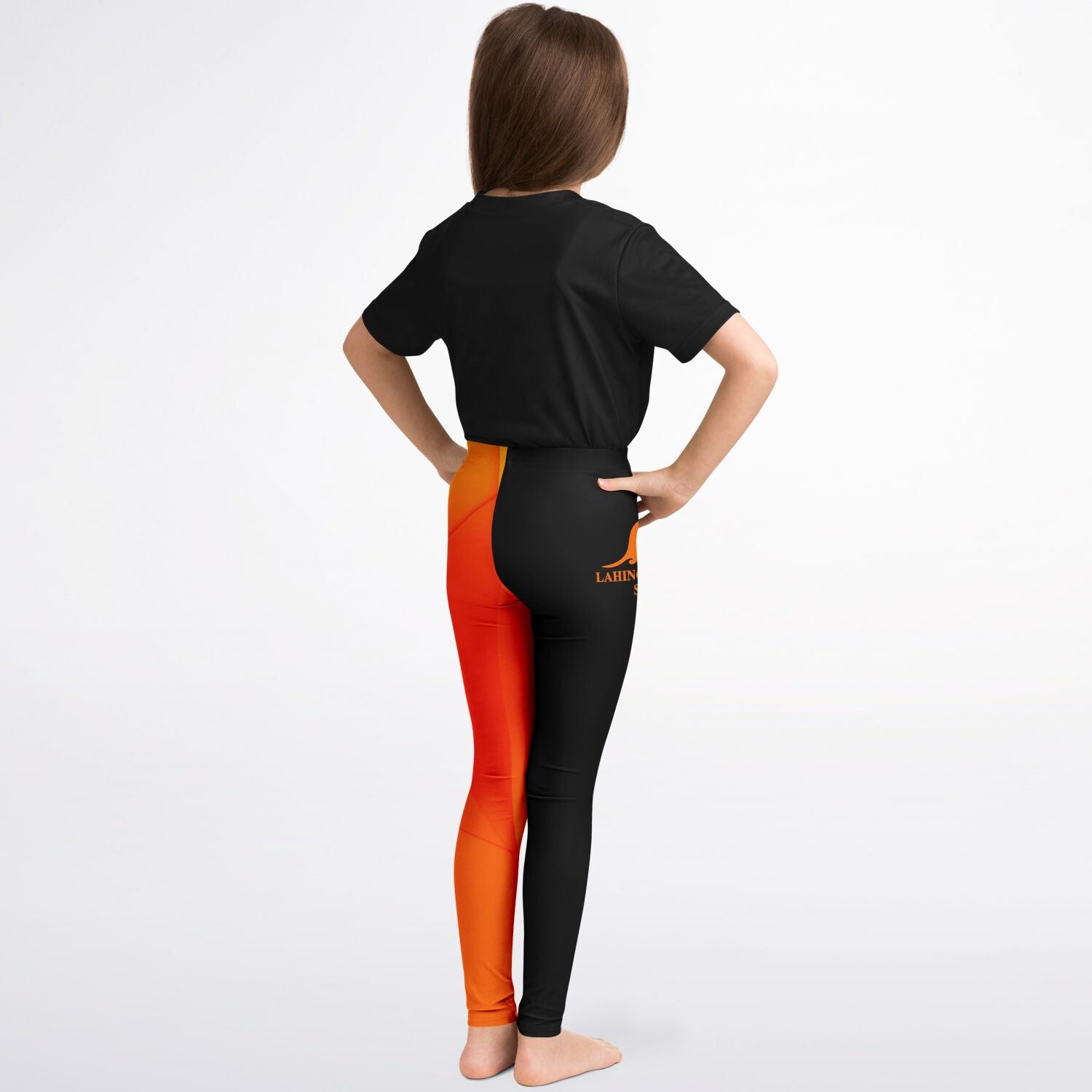 kids leggings black & orange