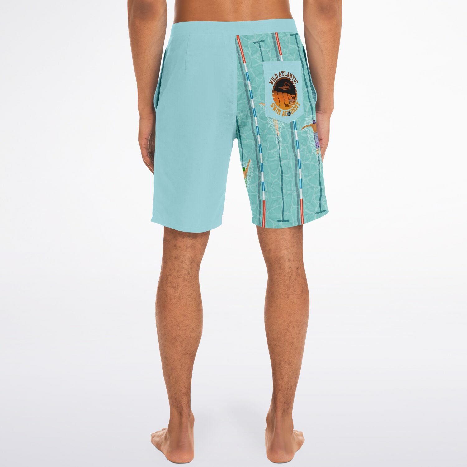 swim academy board shorts light blue