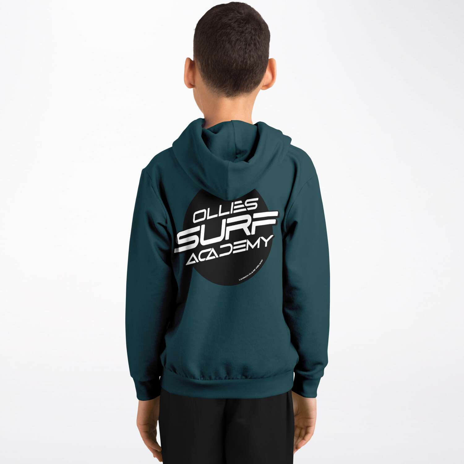 Ollie surf academy kids green hoodie