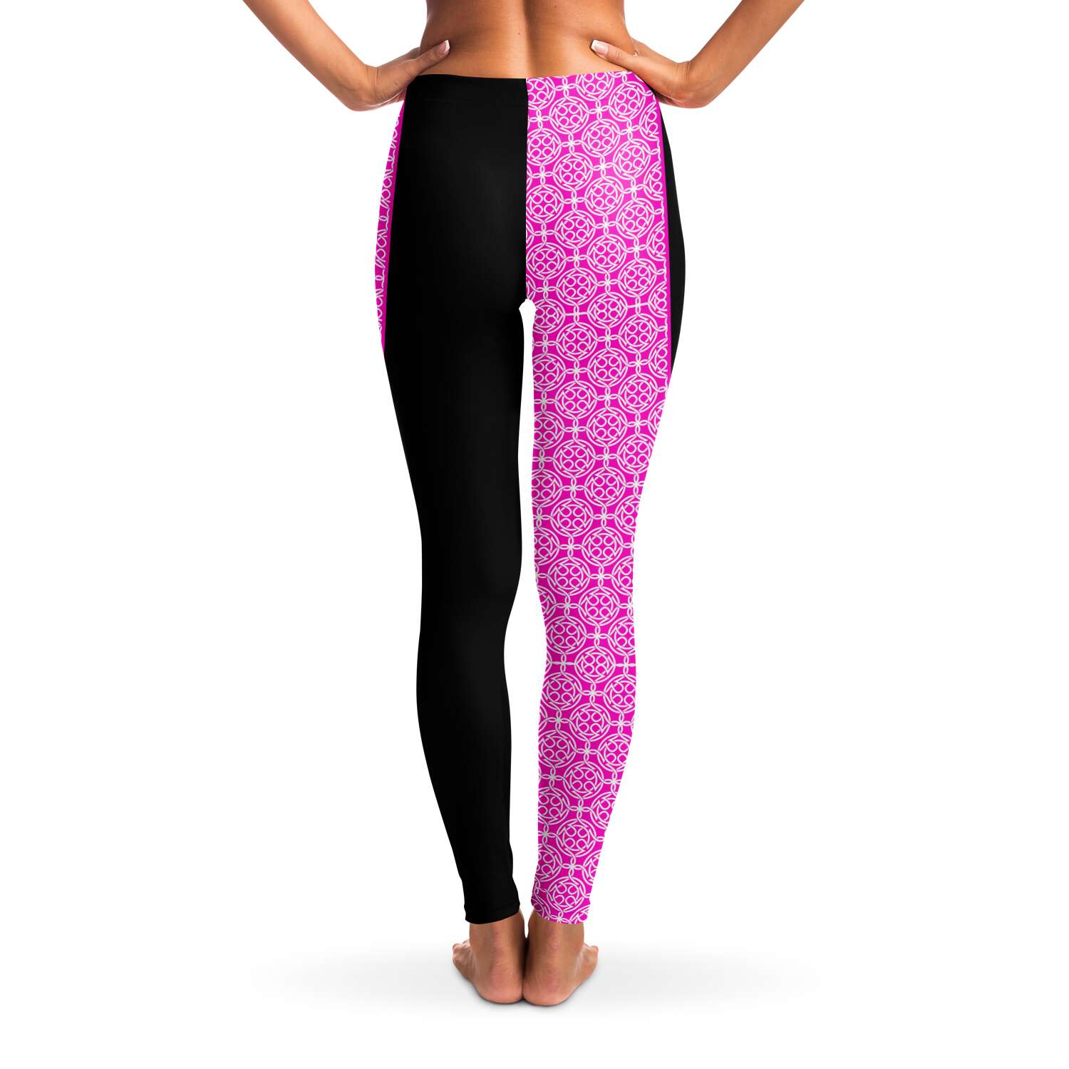 Pink Celtic & Black Leggings