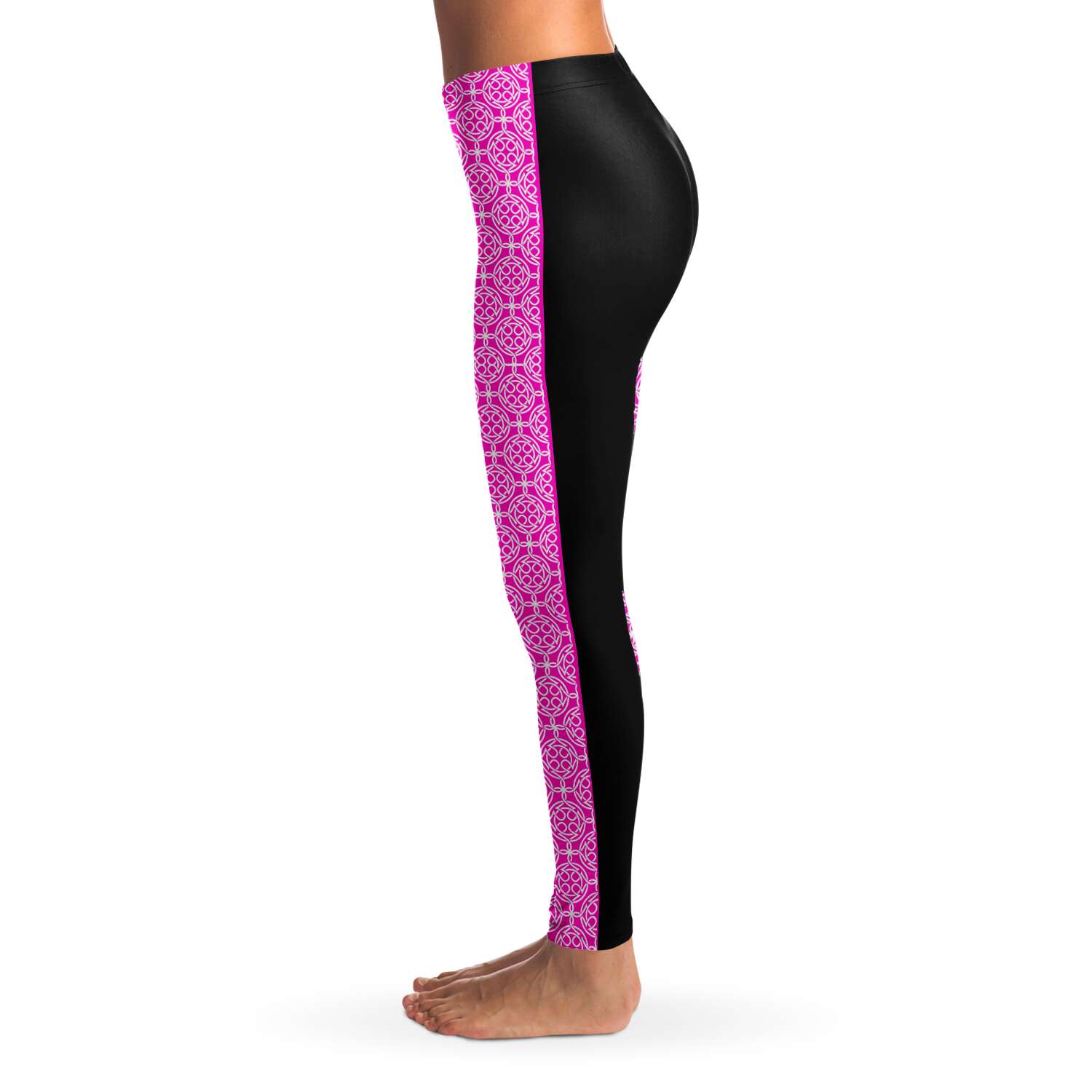 Pink Celtic & Black Leggings