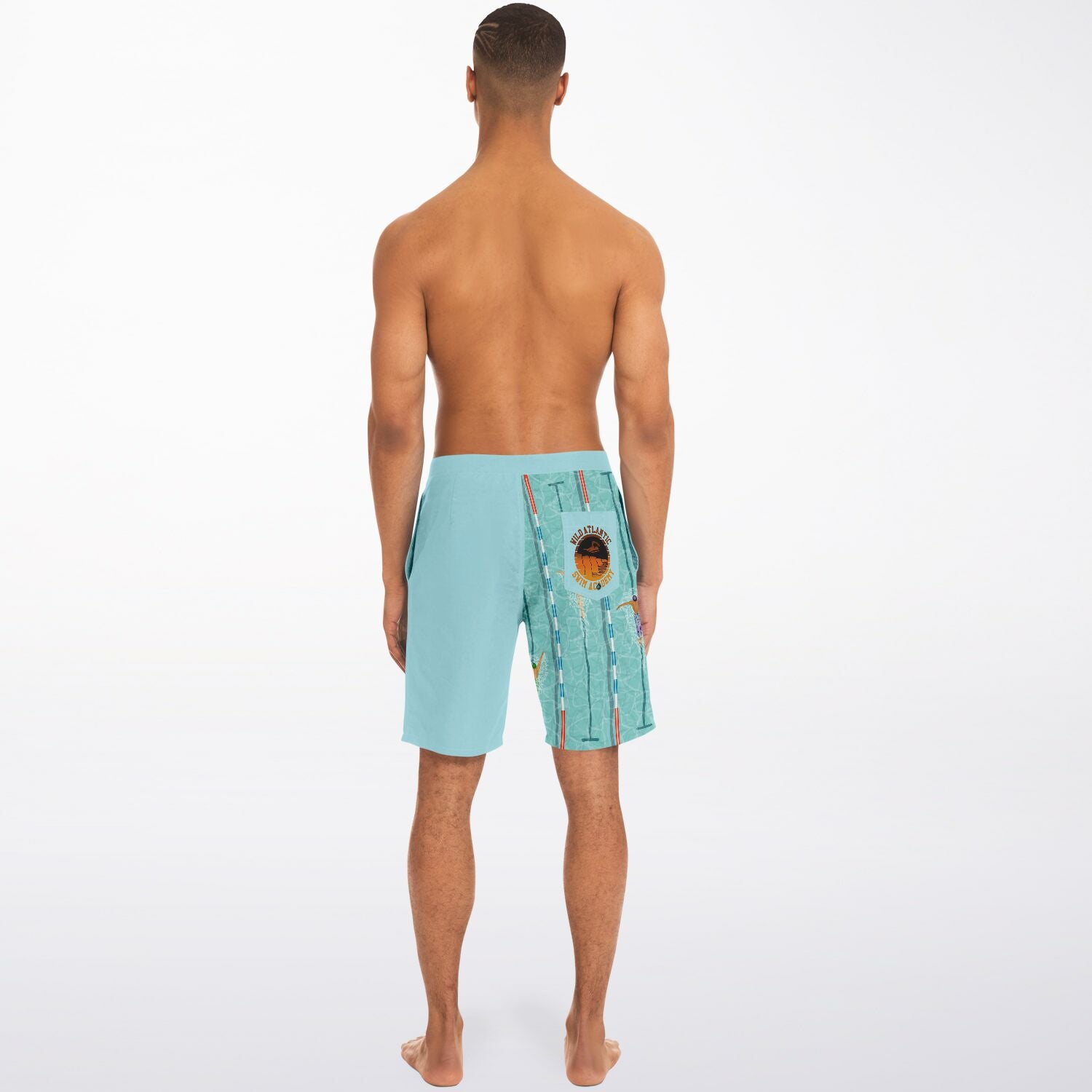 swim academy board shorts light blue