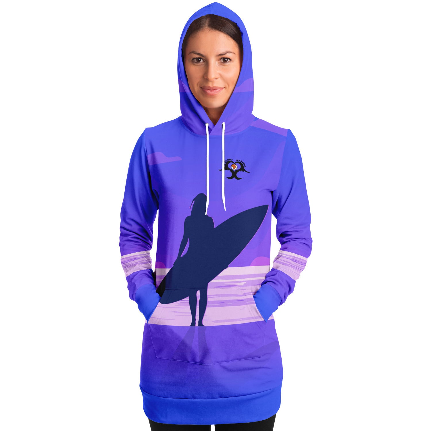 Purple longline surf hoodie