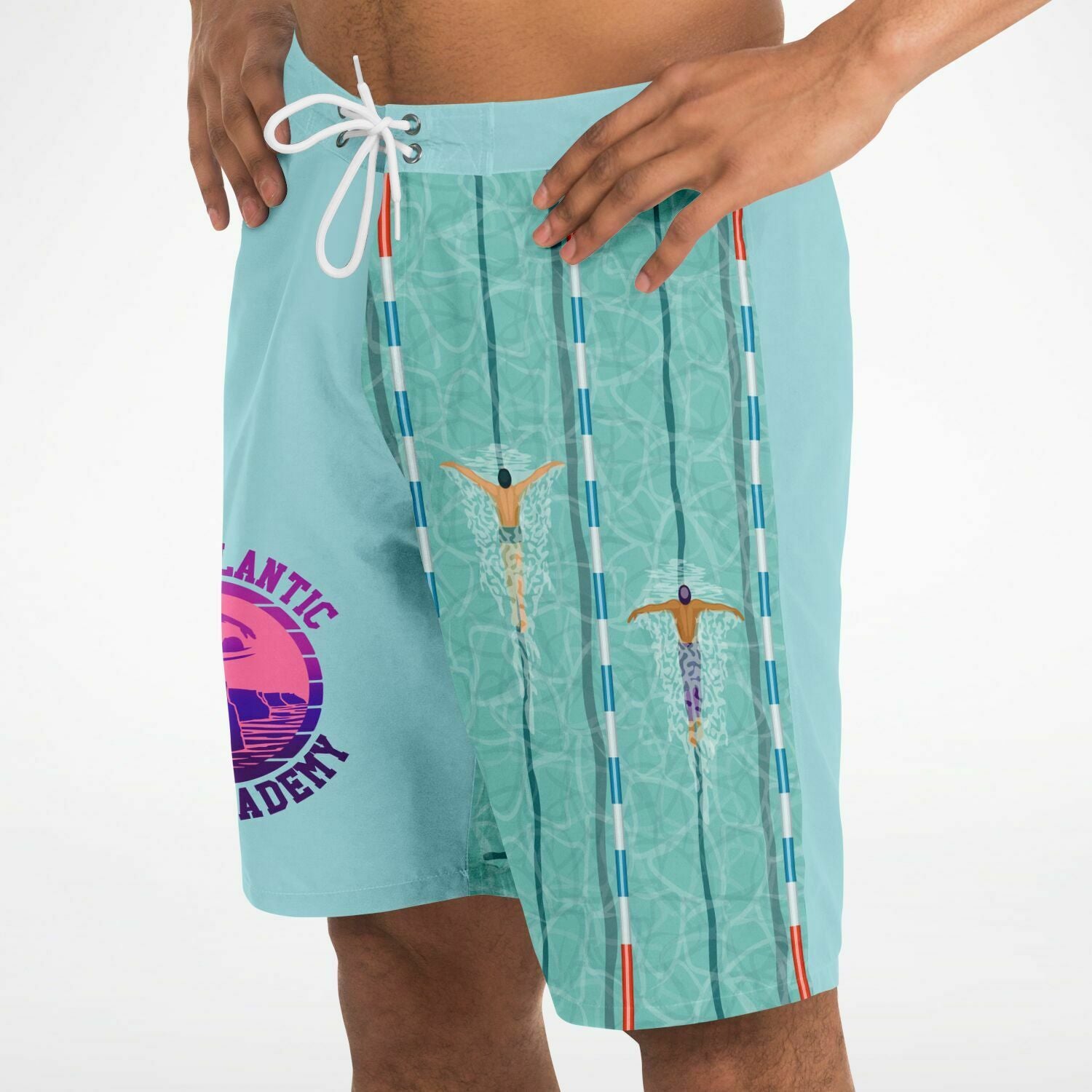 swim academy board shorts light blue