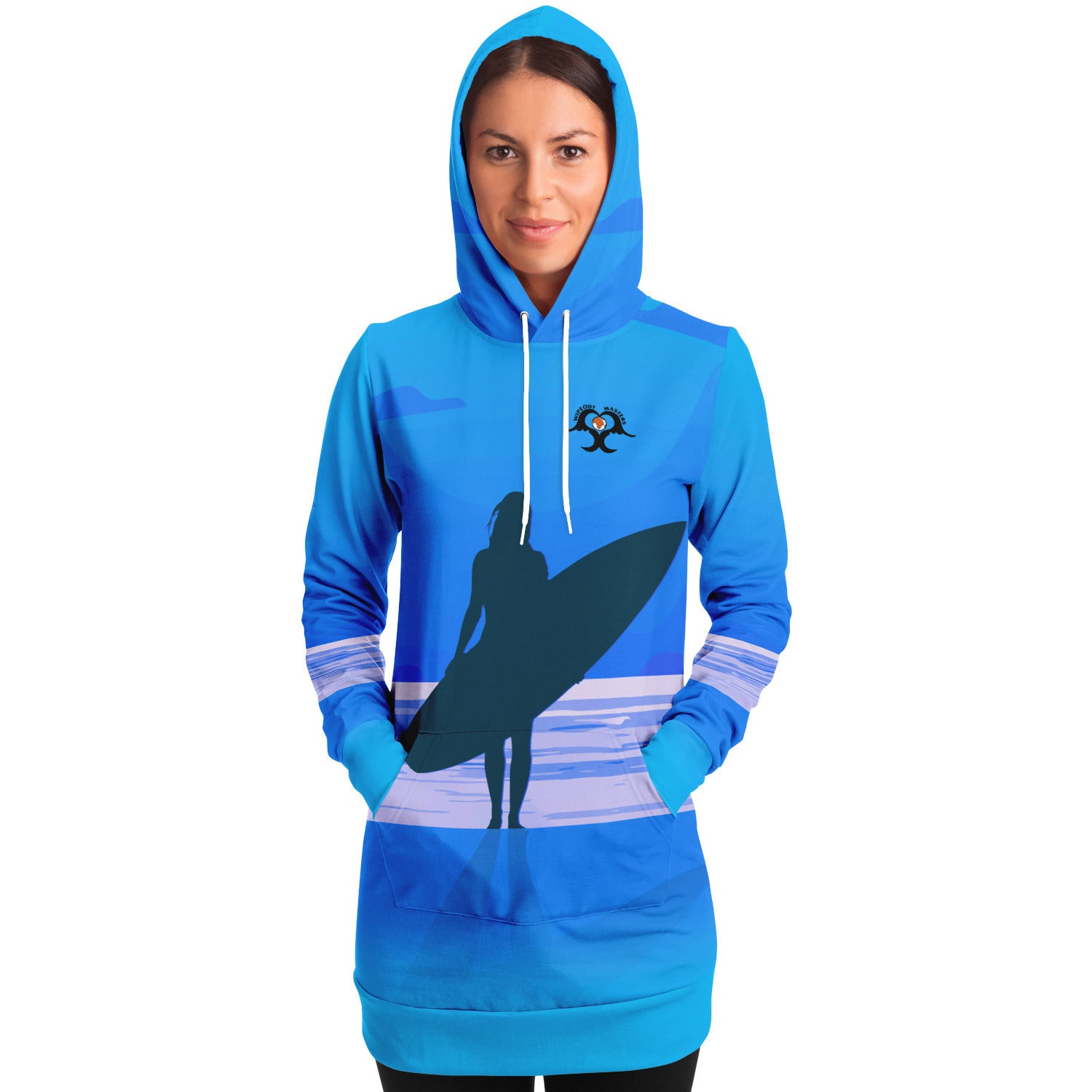 Blue Surf Longline Hoodie